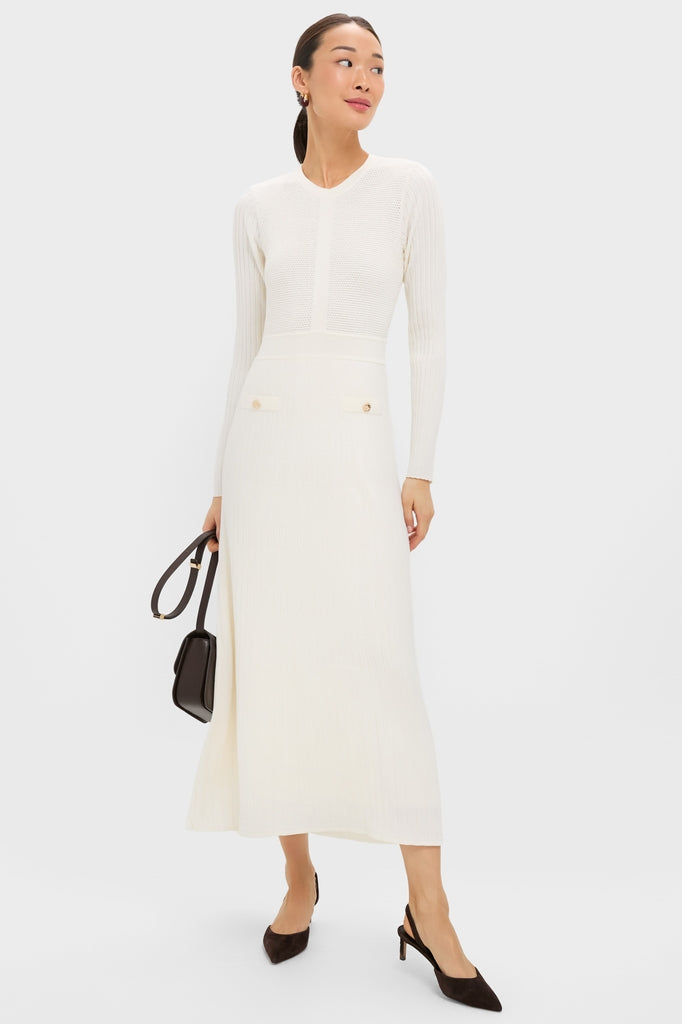 Ivory Knit Long Sleeve Ruby Dress-Get Girly