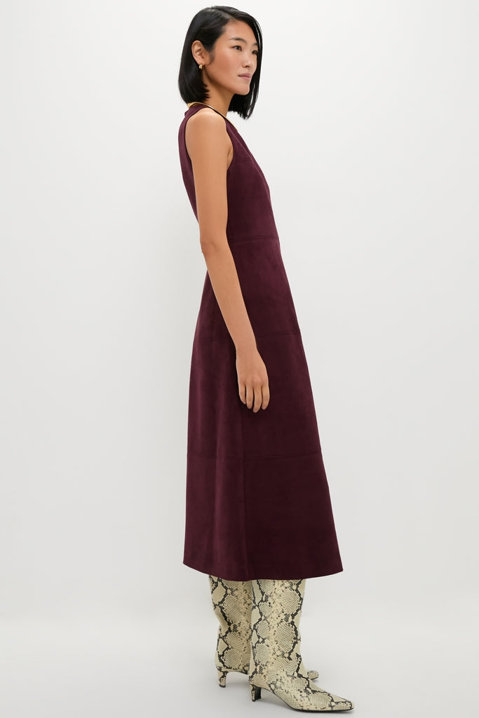 Winetasting Vegan Suede Manon Dress-Get Girly