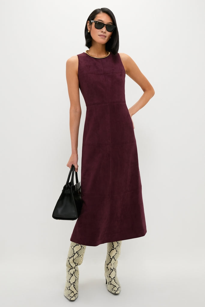 Winetasting Vegan Suede Manon Dress-Get Girly
