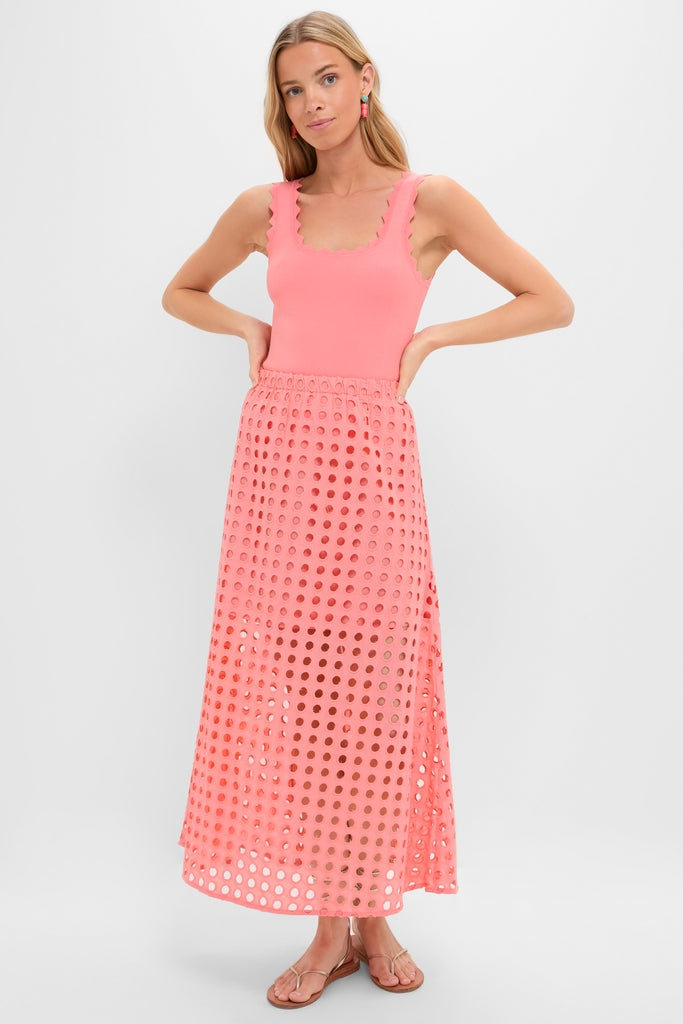 Coral Ric Rac Compression Tank-Get Girly