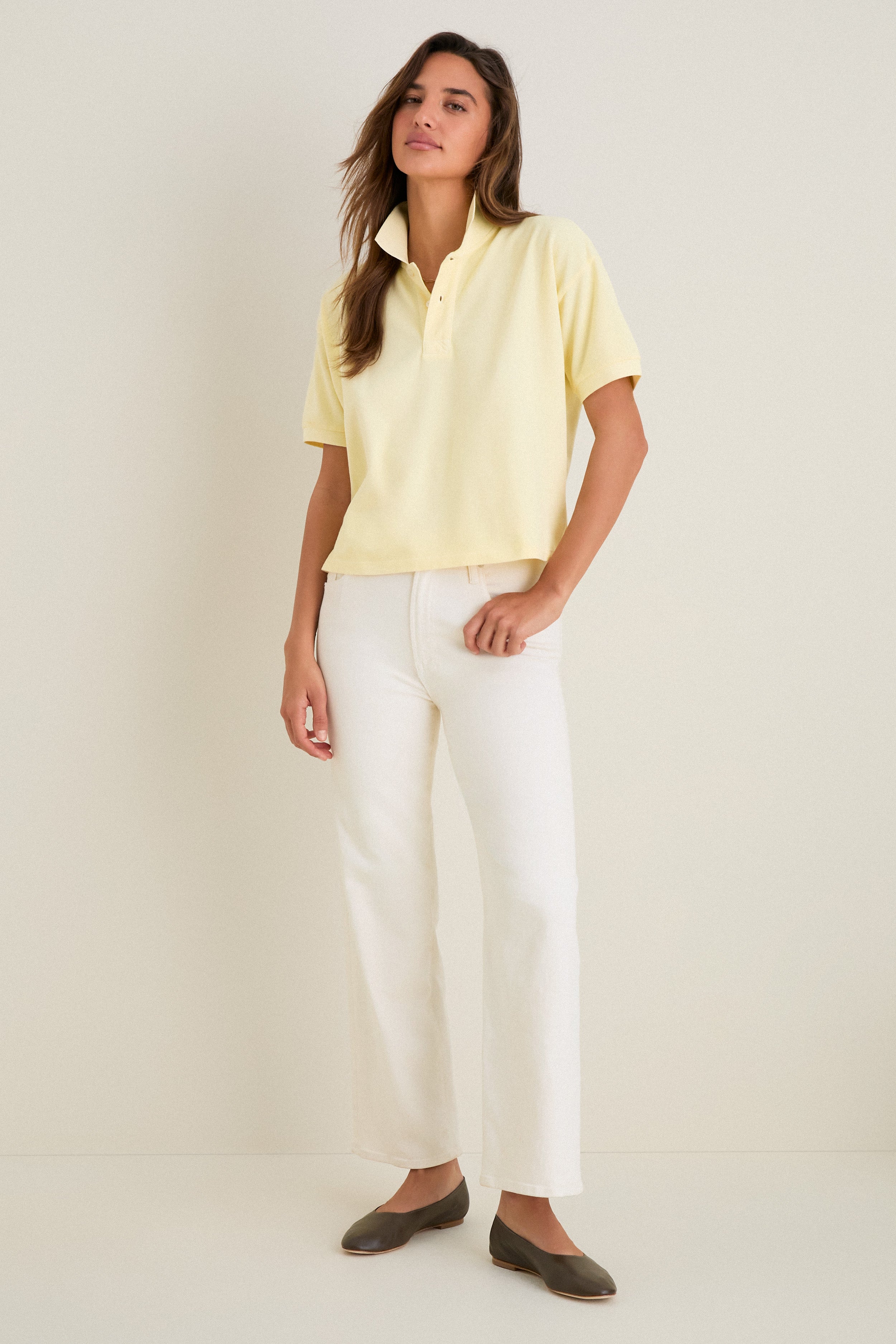 Yellow Pique Holmes Boyfriend Polo-Get Girly