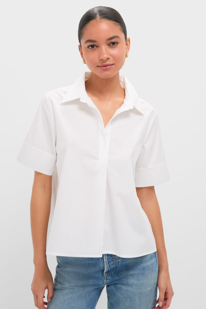 White Cotton Adams Shirt-Get Girly