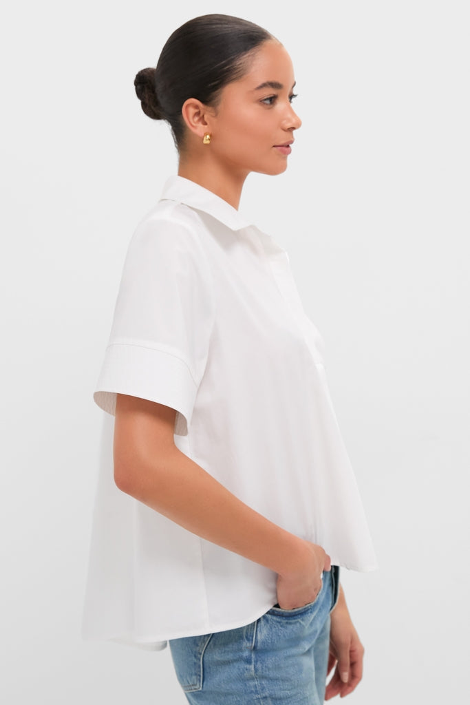 White Cotton Adams Shirt-Get Girly