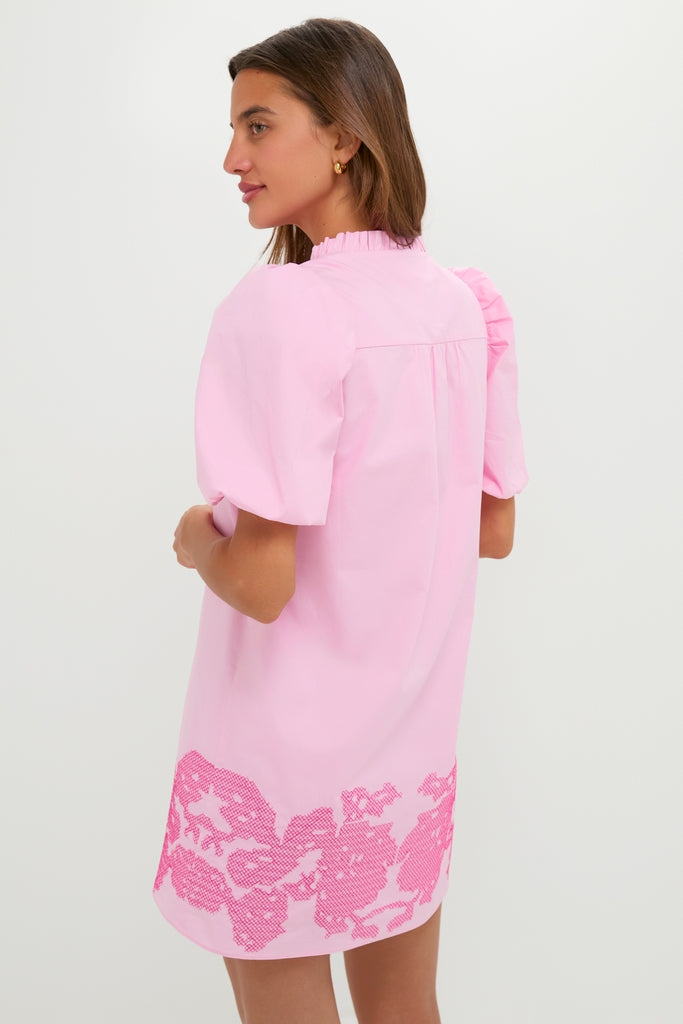 Pink Embroidered Mini Mimi Dress-Get Girly