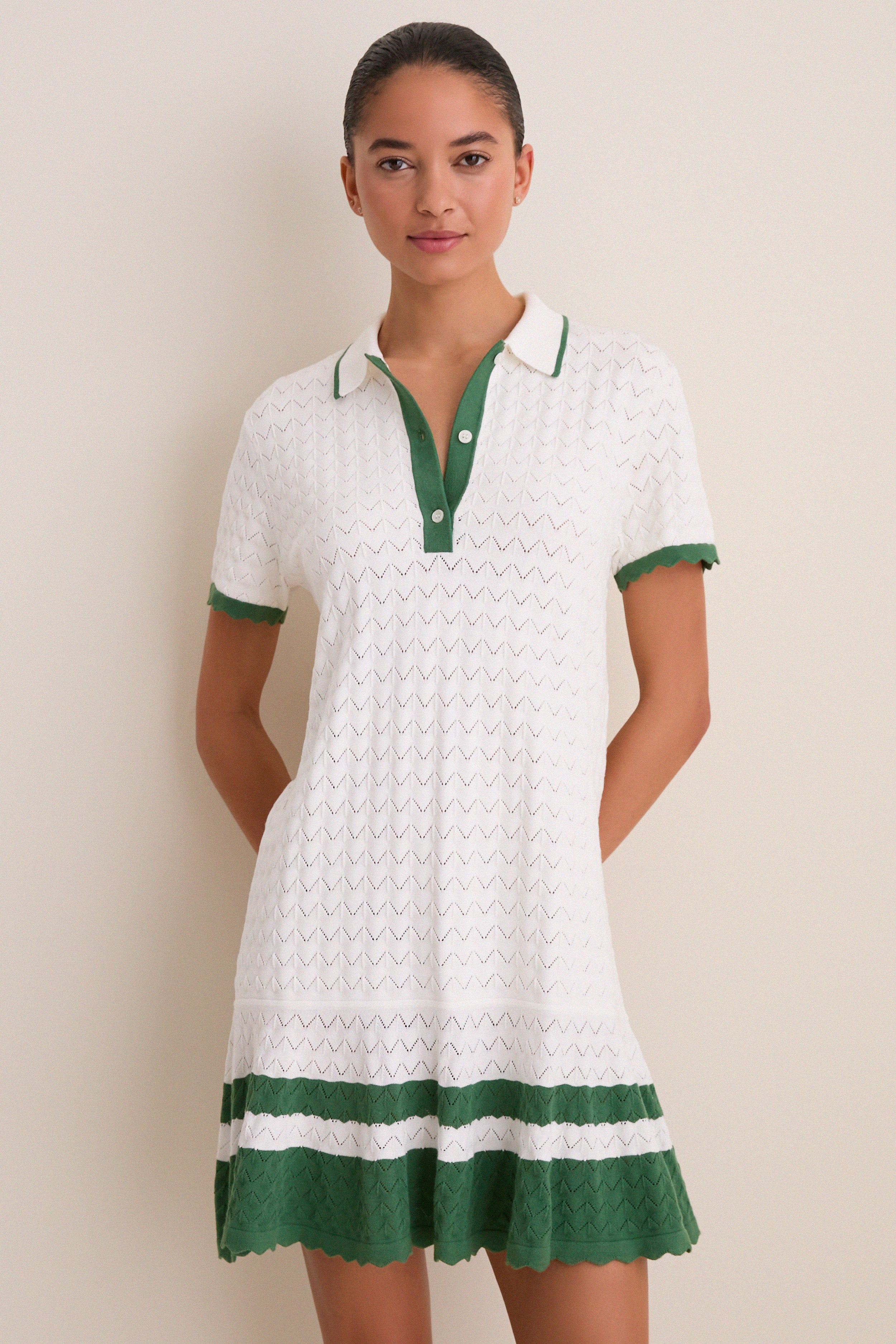 White May Sweater Polo Dress-Get Girly
