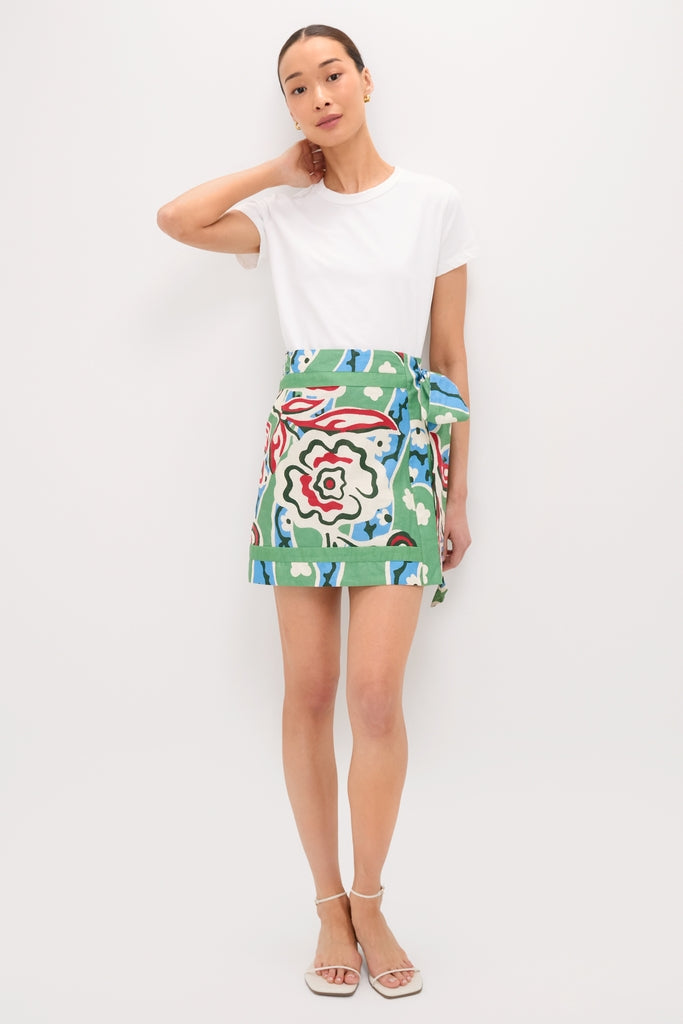 Fauvist Floral Payton Wrap Mini Skirt-Get Girly