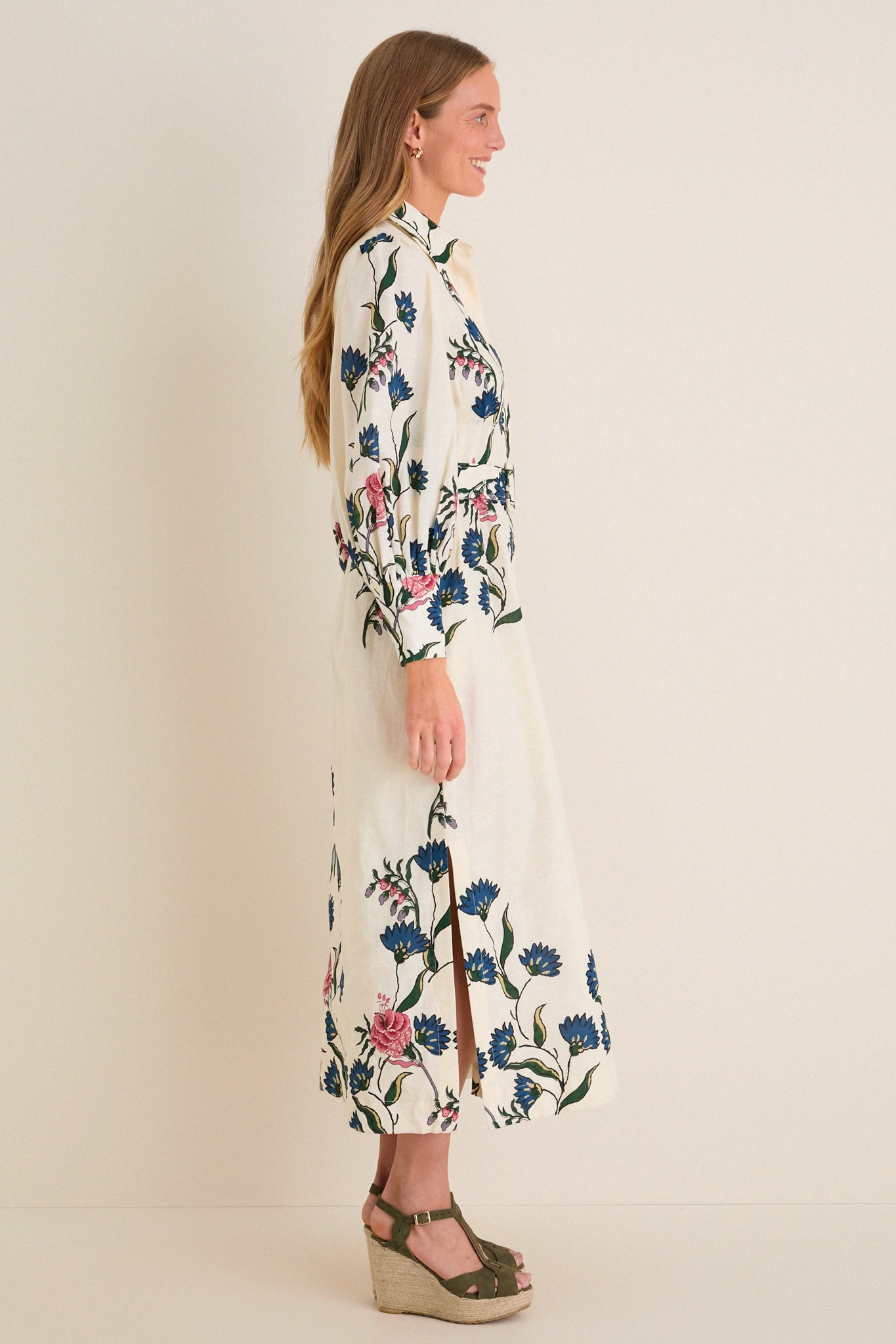 Belle Bouquet Cotton Linen Therese Dress-Get Girly