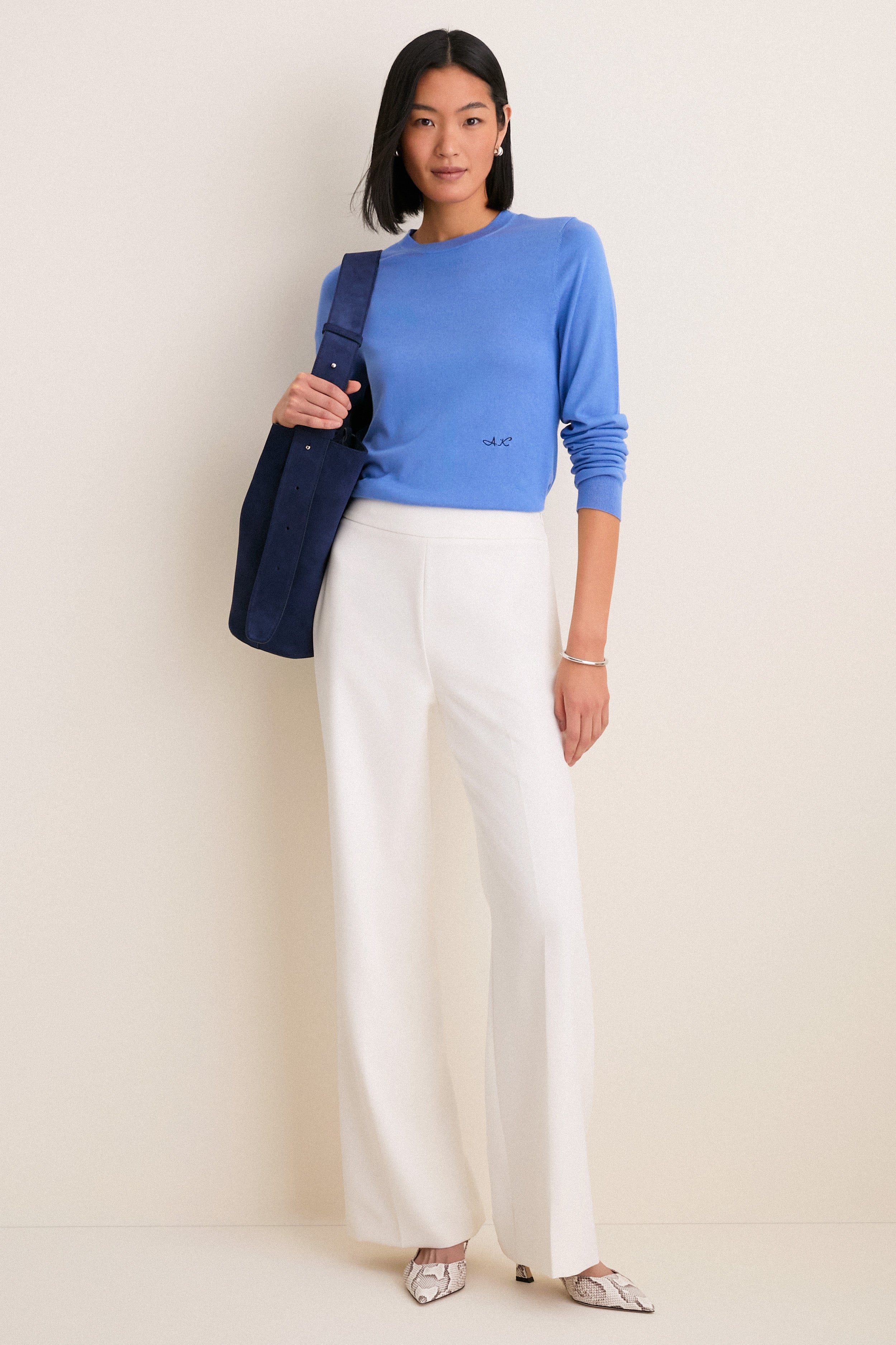 White Crepe Erin Pant-Get Girly