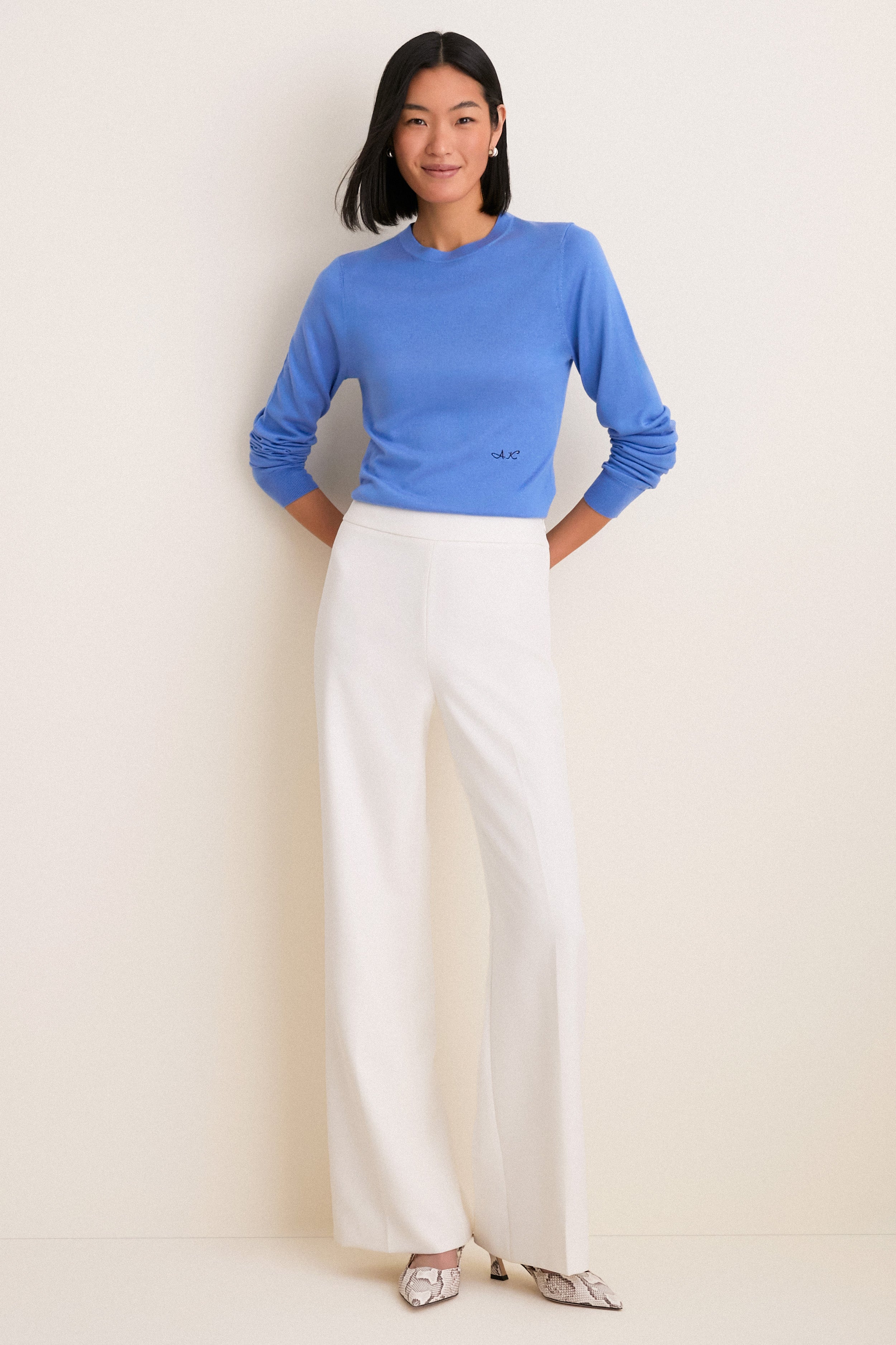 White Crepe Erin Pant-Get Girly