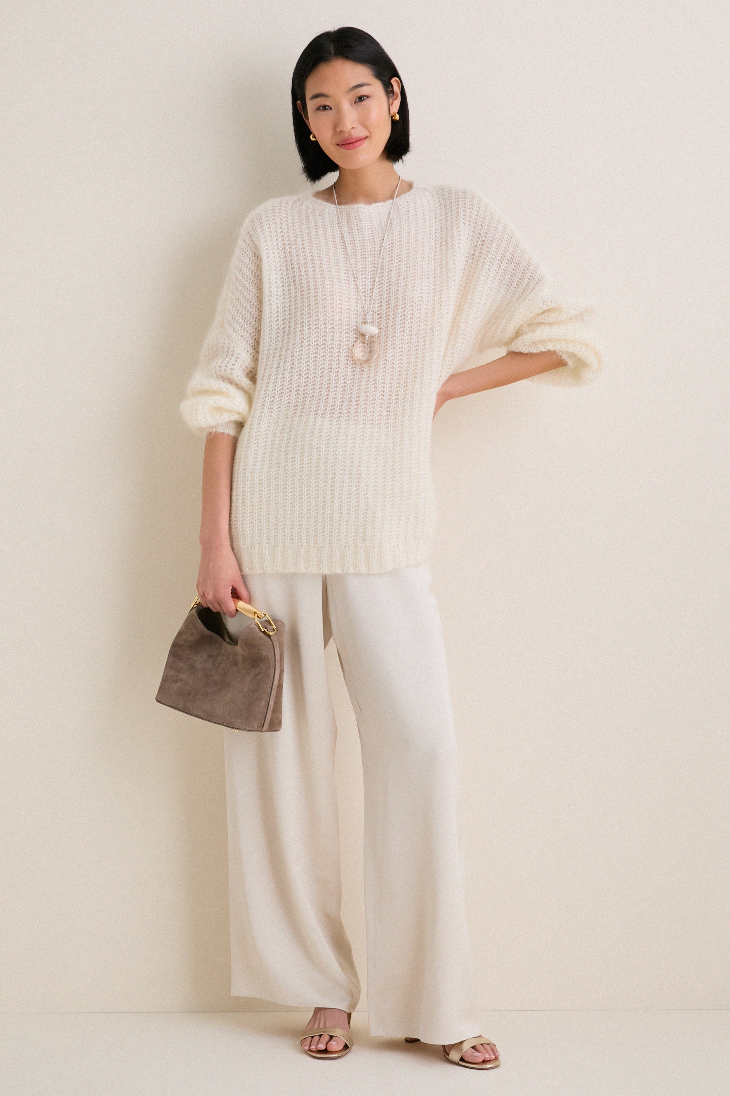 White Lune Cord Necklace-Get Girly