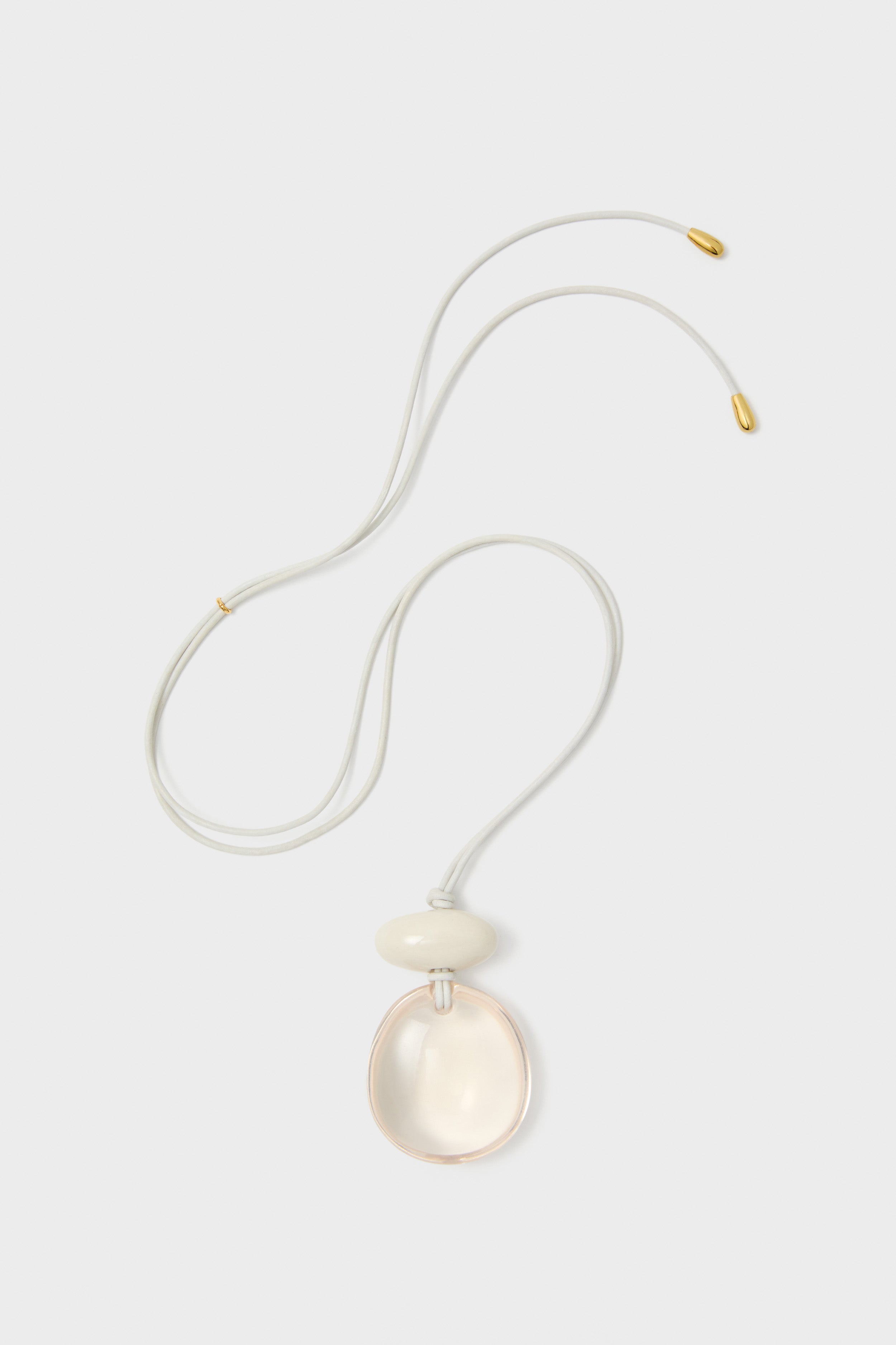 White Lune Cord Necklace-Get Girly