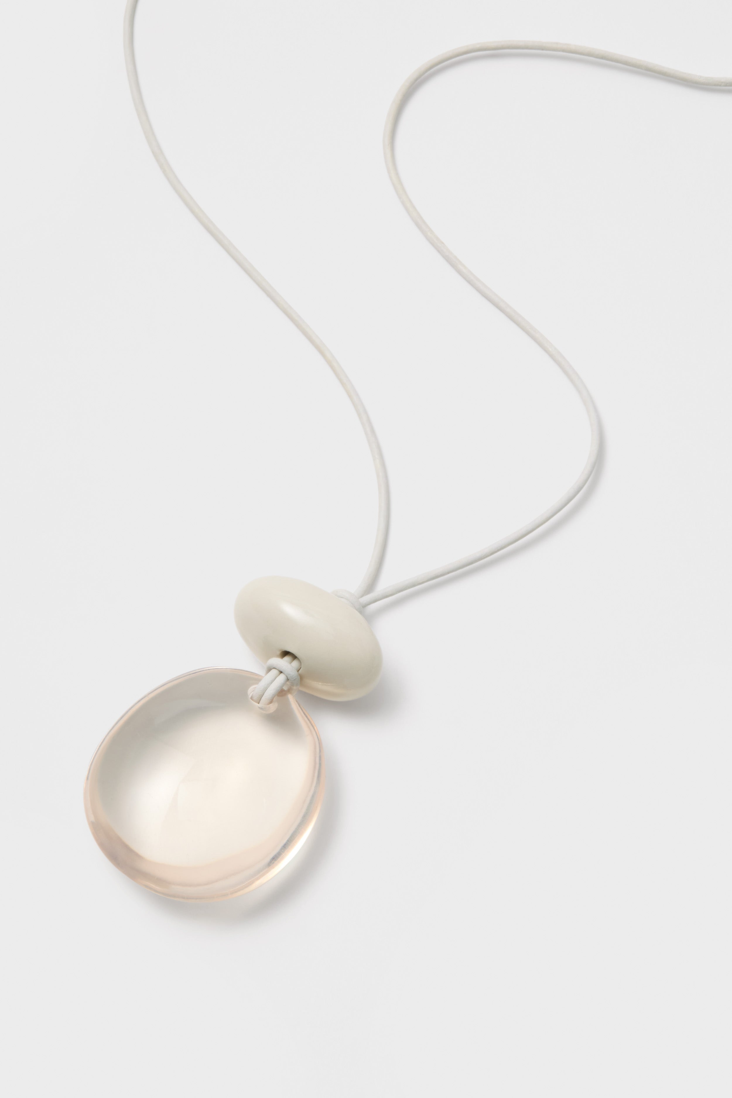 White Lune Cord Necklace-Get Girly