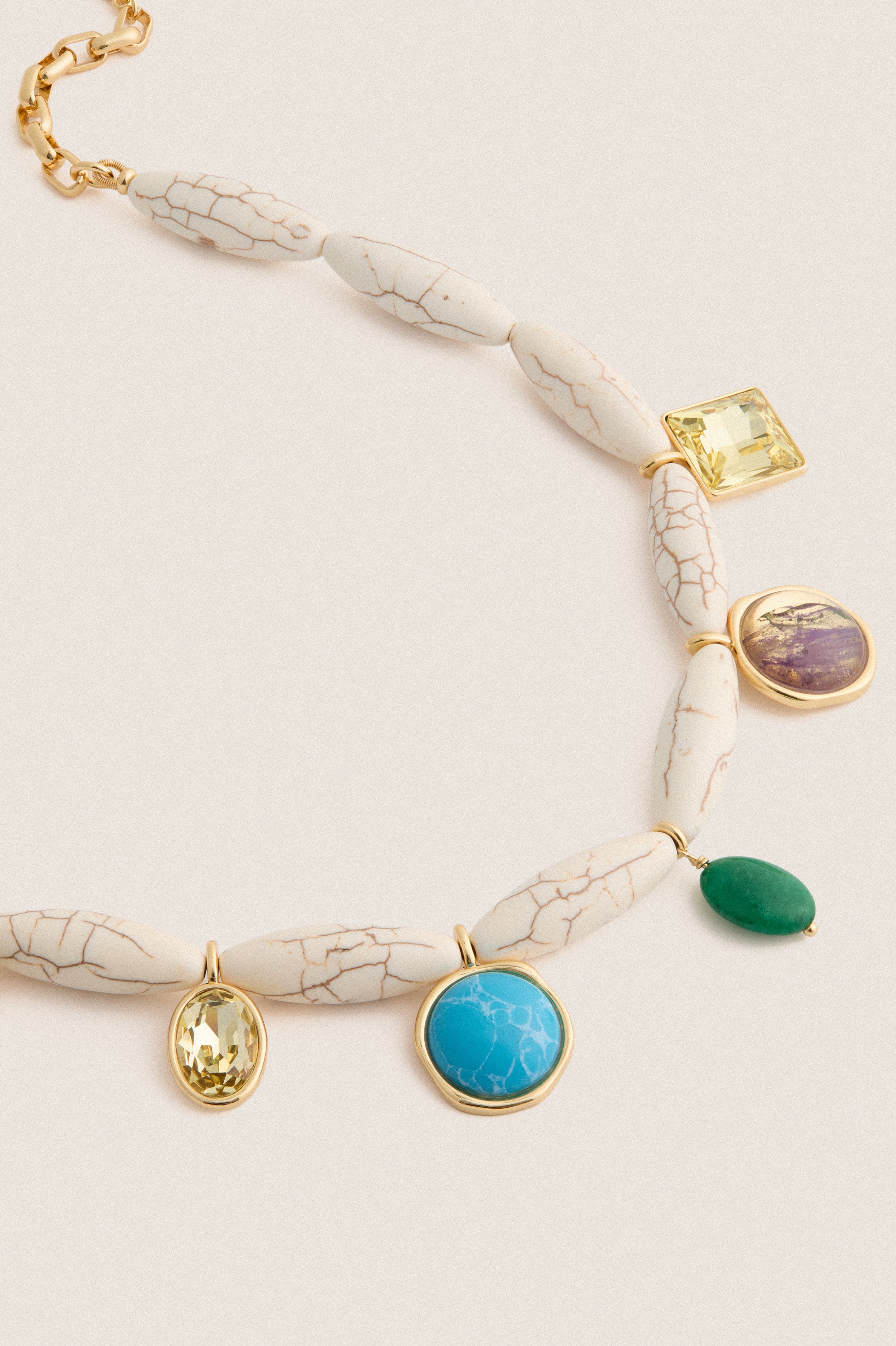 White Multi Adriana Necklace-Get Girly