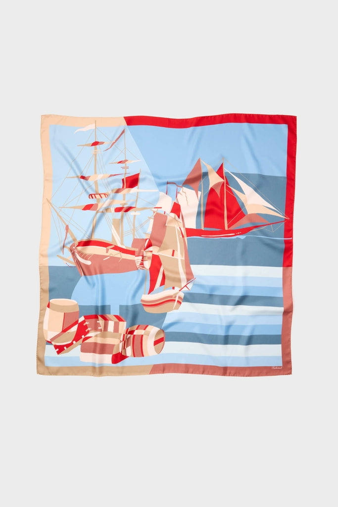 80s Sailboats Medium Silk Scarf-Get Girly