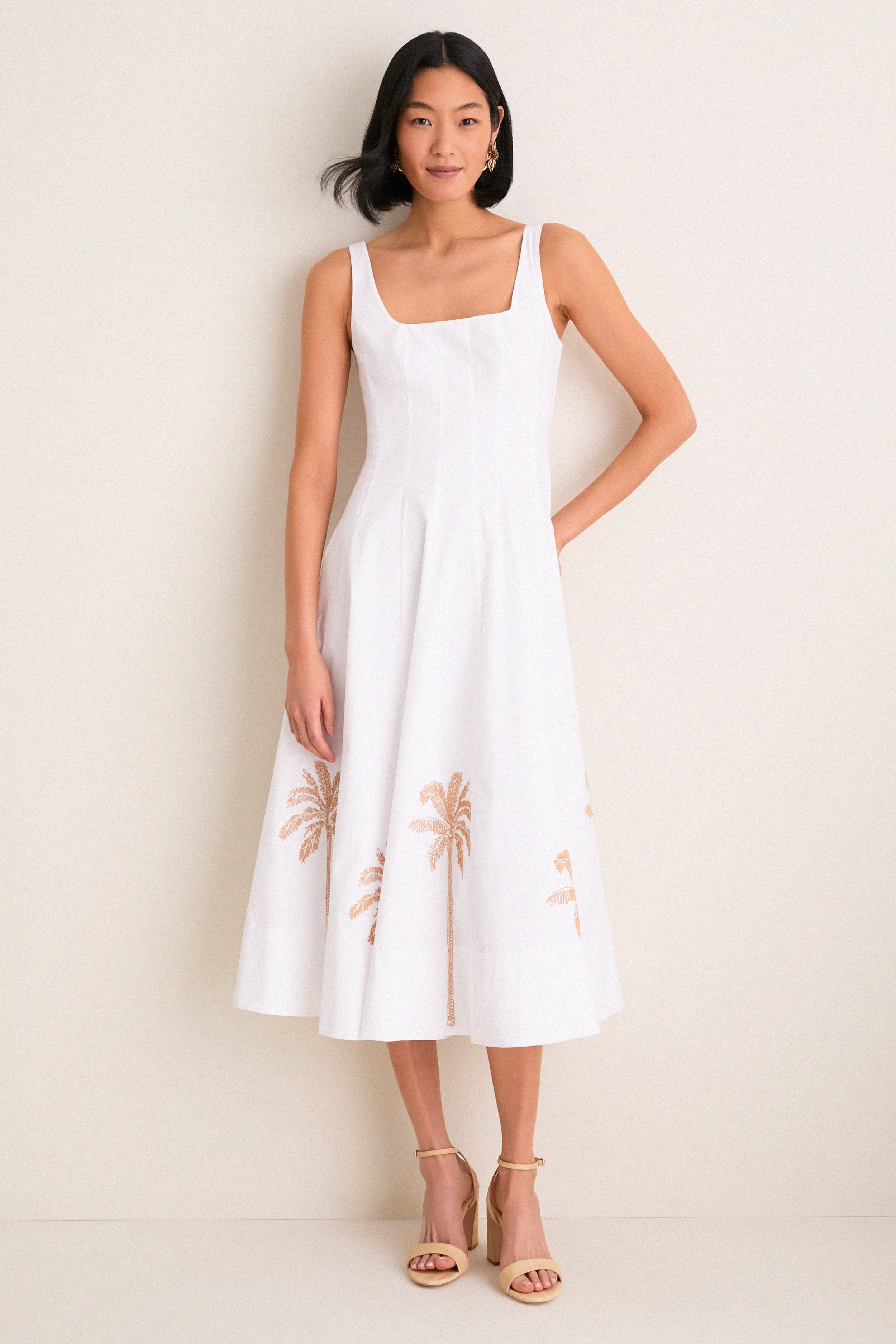 White Embroidery Wells Dress-Get Girly