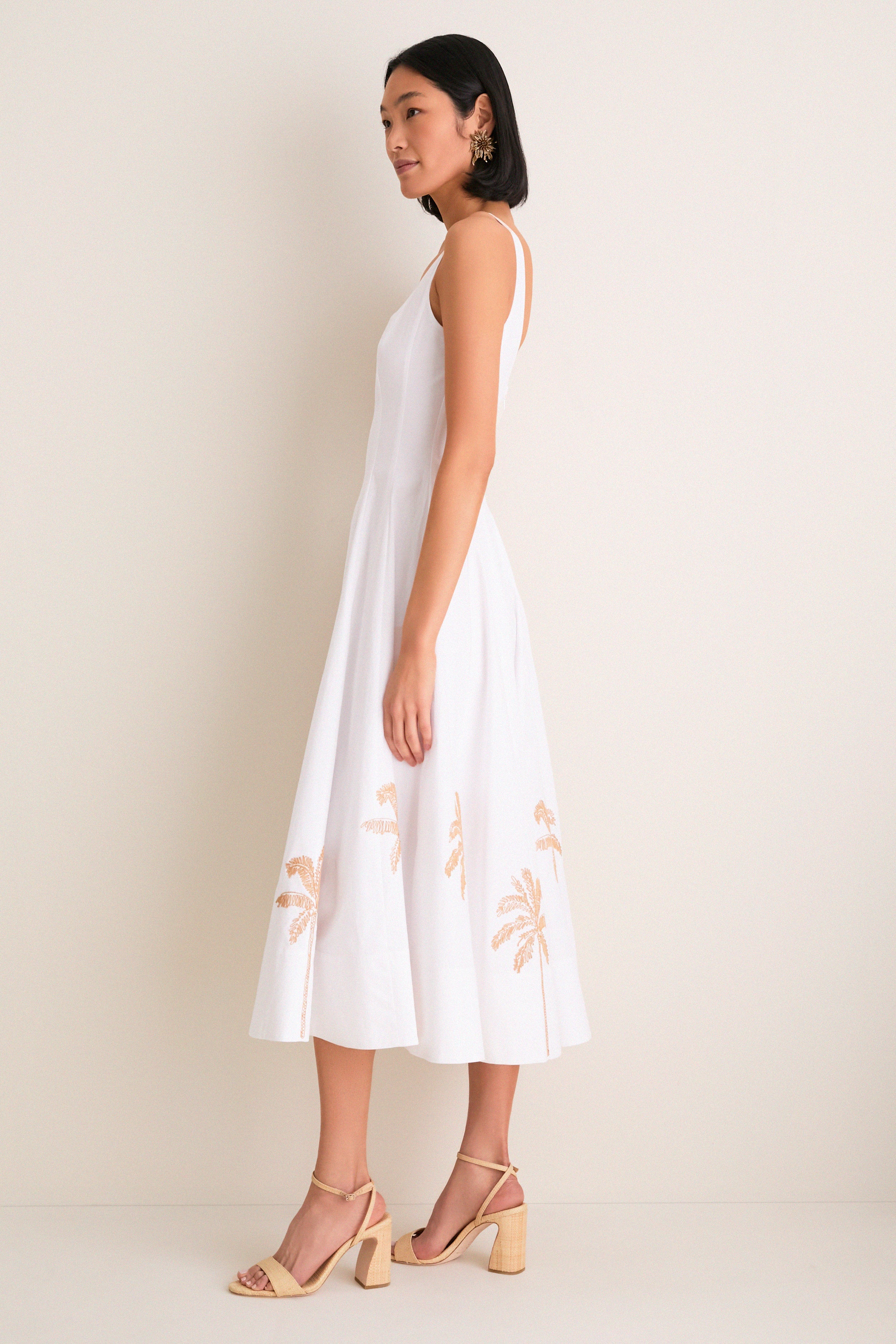 White Embroidery Wells Dress-Get Girly