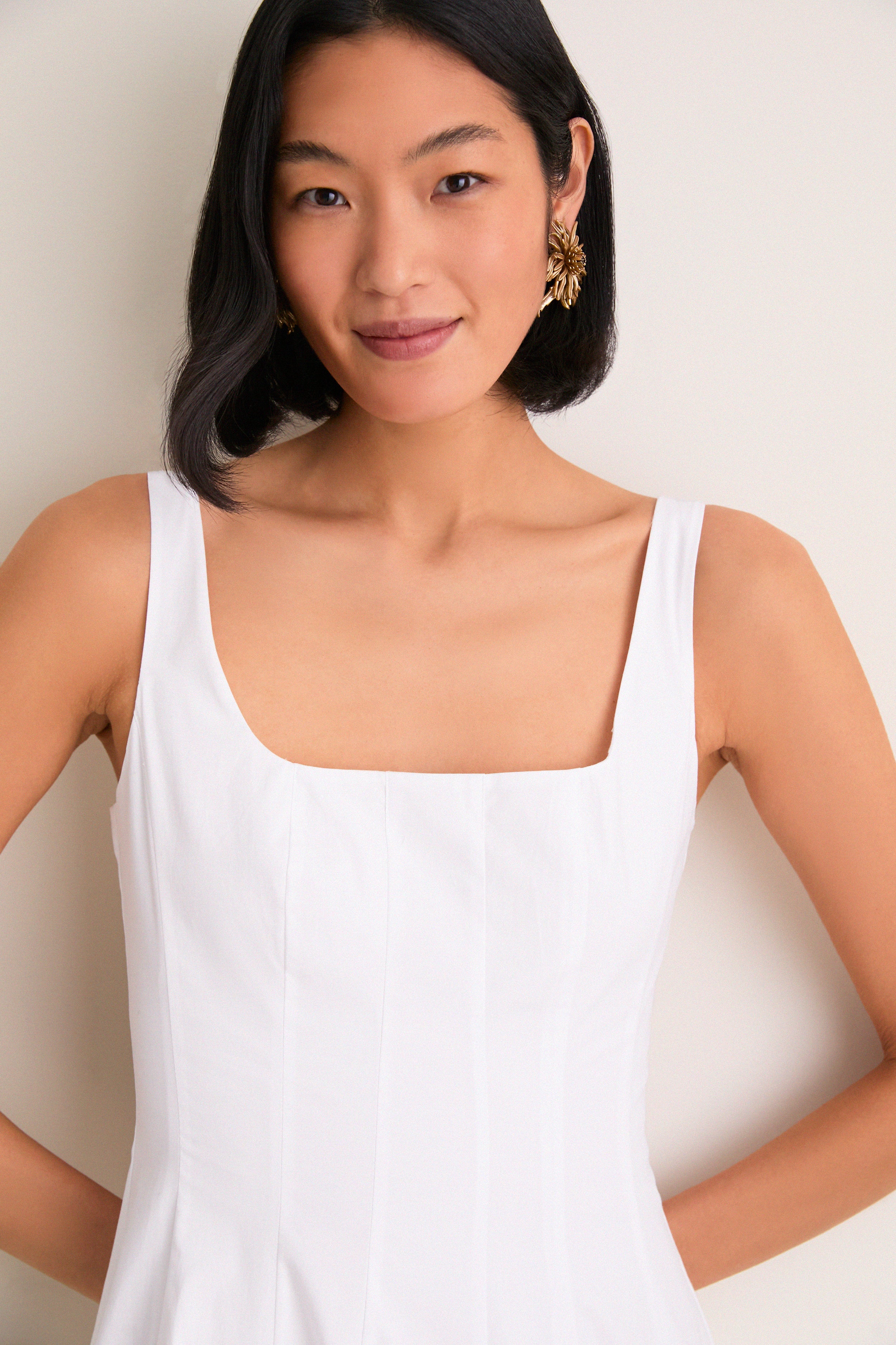 White Embroidery Wells Dress-Get Girly