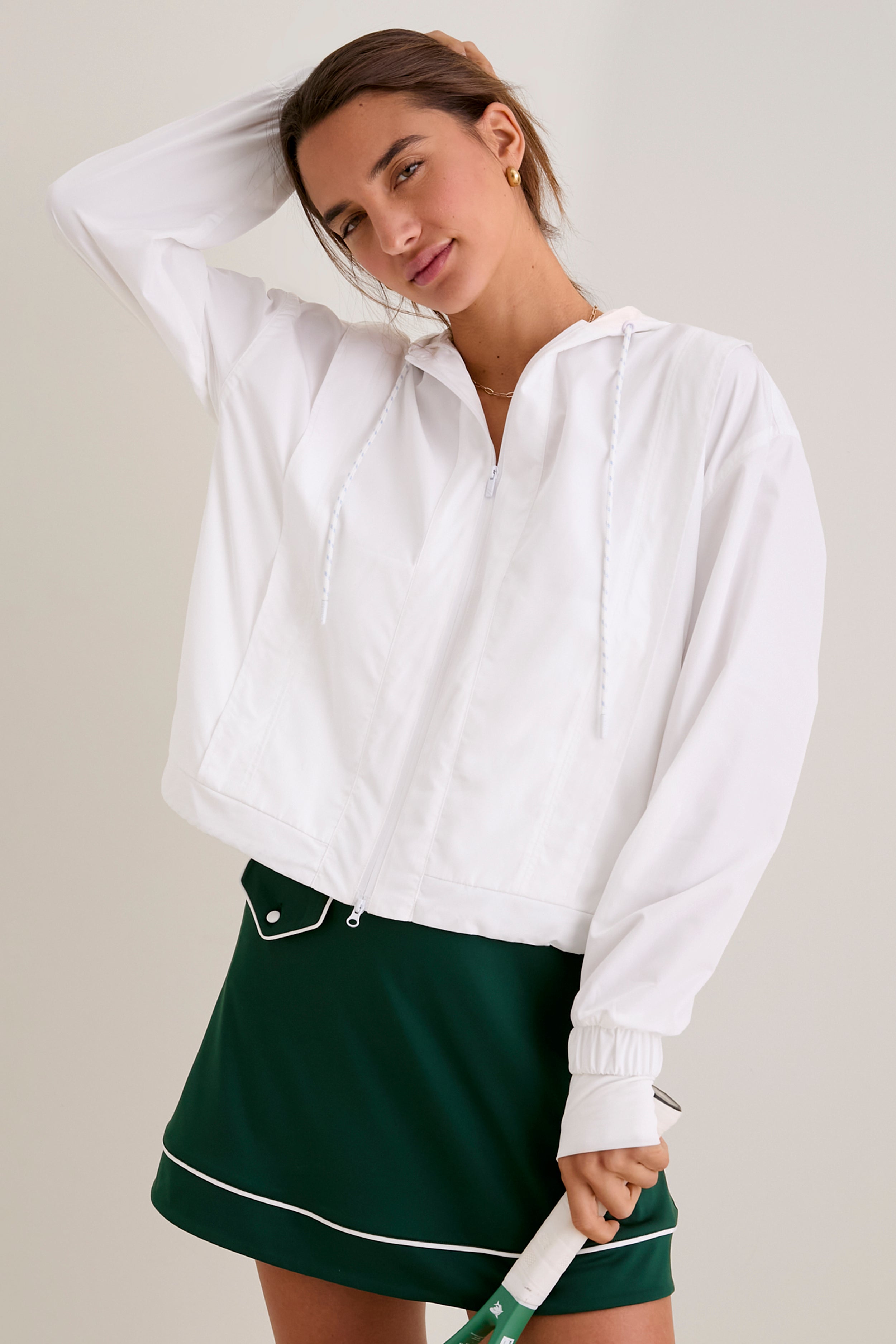 White Gailliot Packable Windbreaker-Get Girly