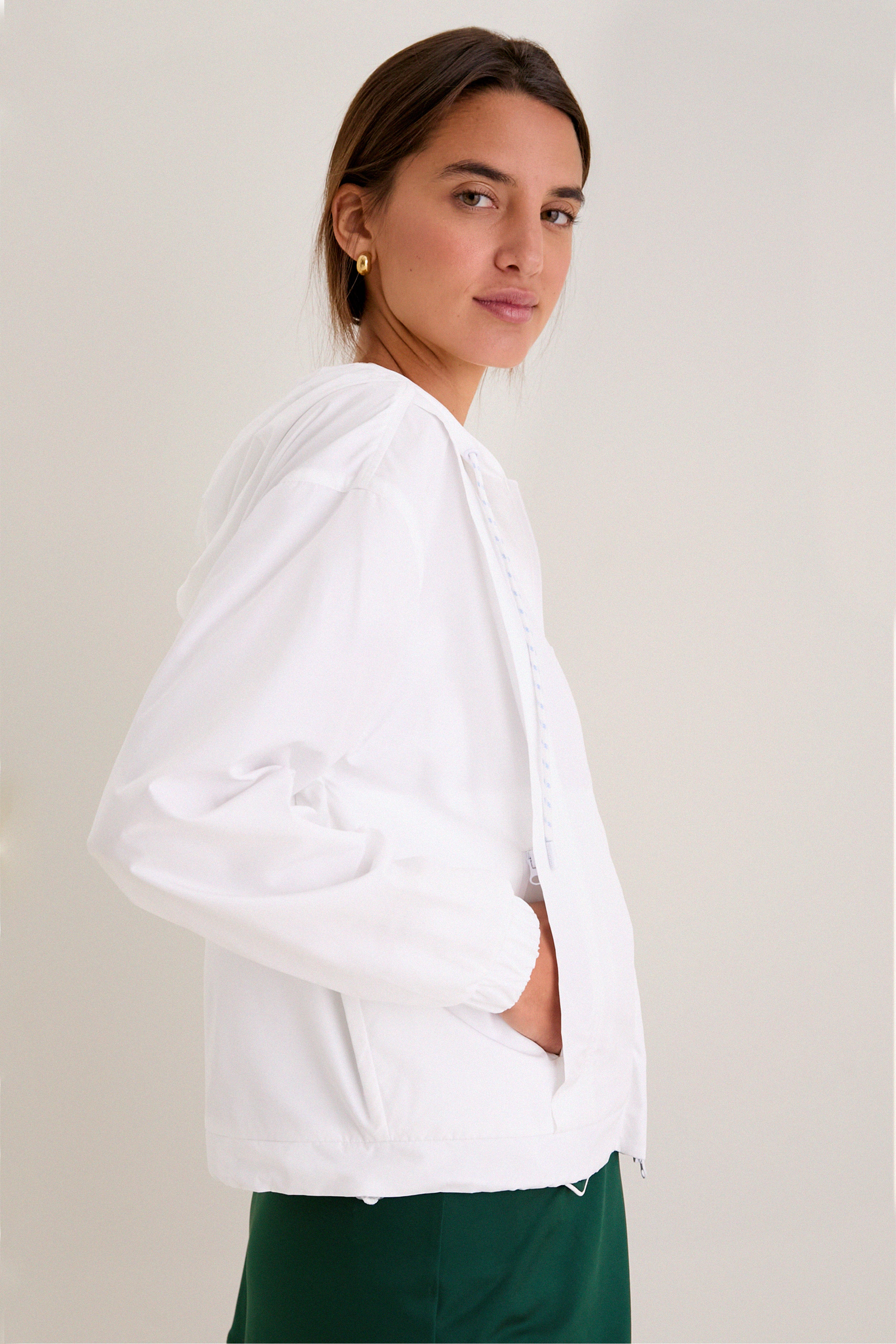 White Gailliot Packable Windbreaker-Get Girly