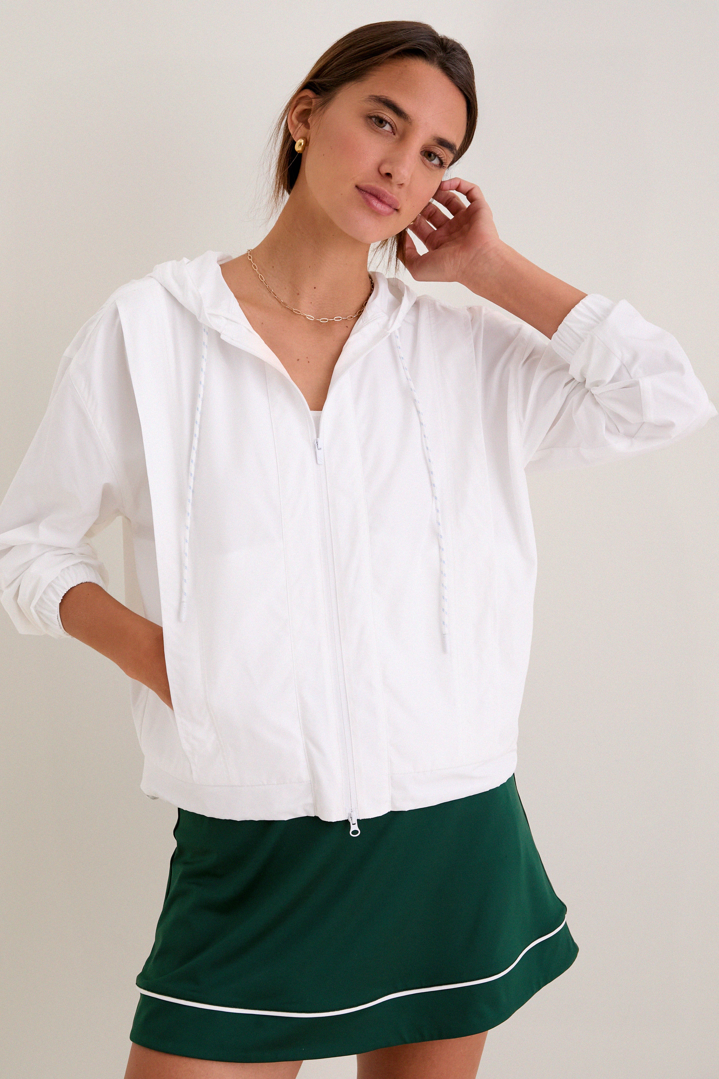 White Gailliot Packable Windbreaker-Get Girly