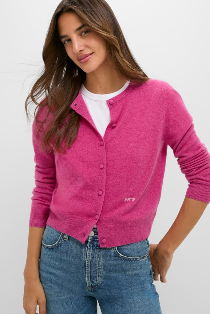 Raspberry Cashmere Riley Cardigan-Get Girly