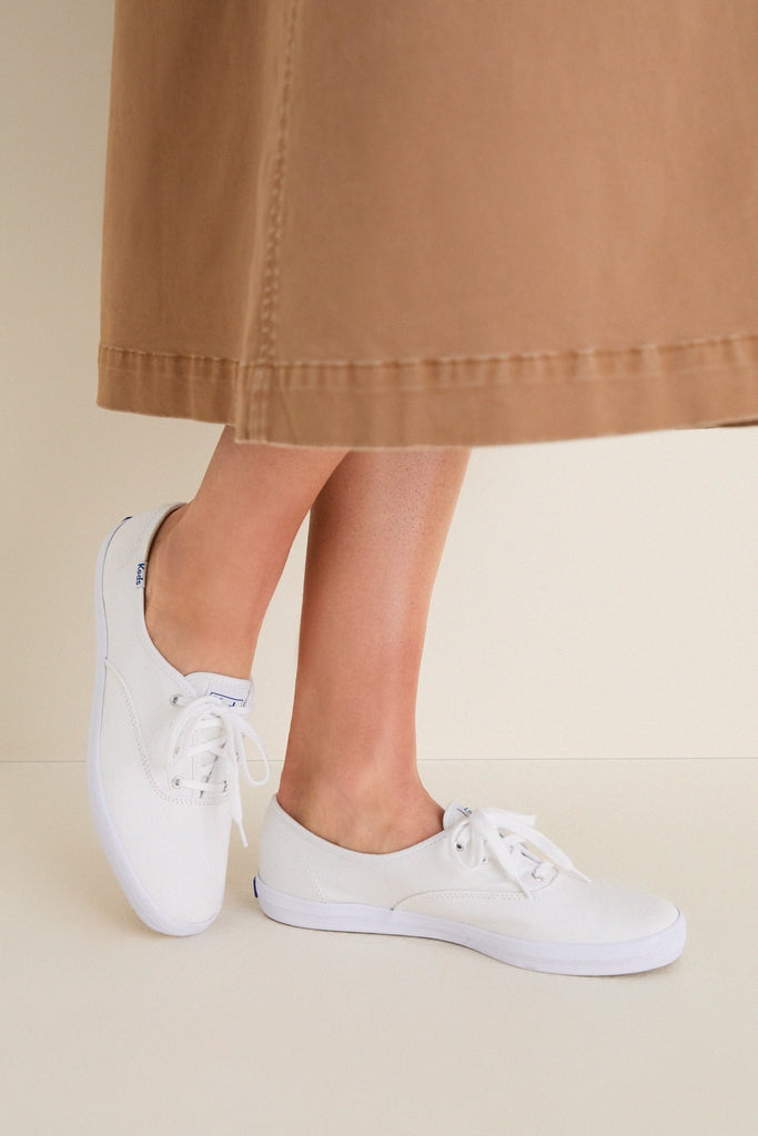 White Champion Canvas Sneakers-Get Girly