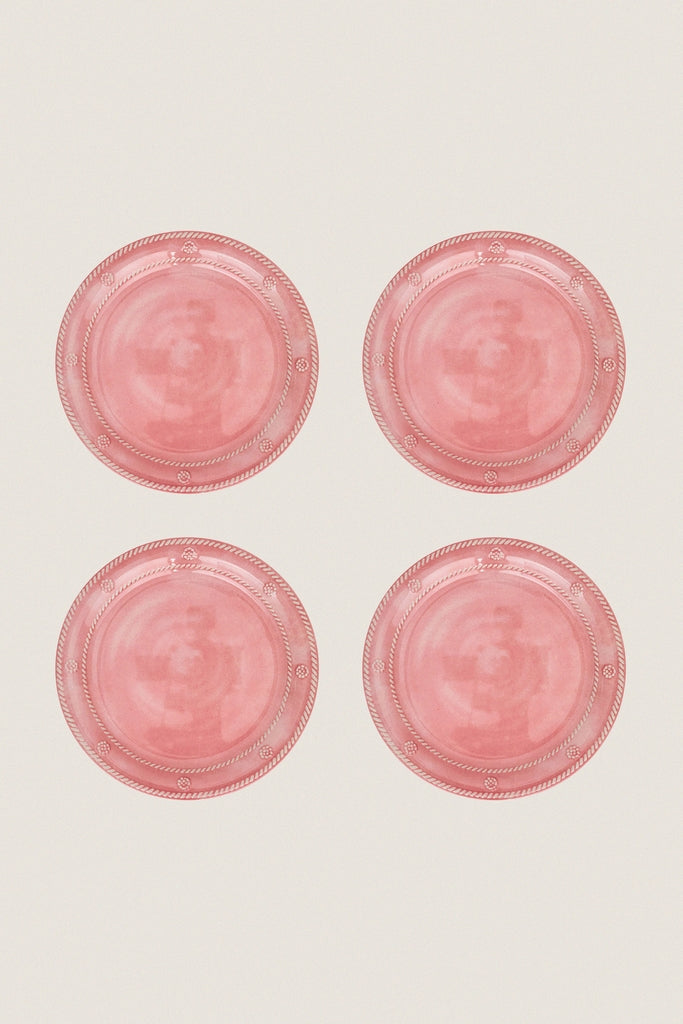 Coral Berry and Thread Melamine Salad Plate (Set of 4)-Get Girly