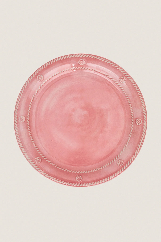 Coral Berry and Thread Melamine Salad Plate (Set of 4)-Get Girly
