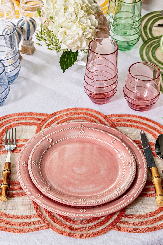 Coral Berry and Thread Melamine Salad Plate (Set of 4)-Get Girly