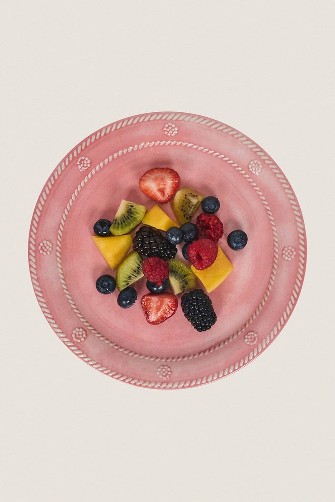 Coral Berry and Thread Melamine Salad Plate (Set of 4)-Get Girly