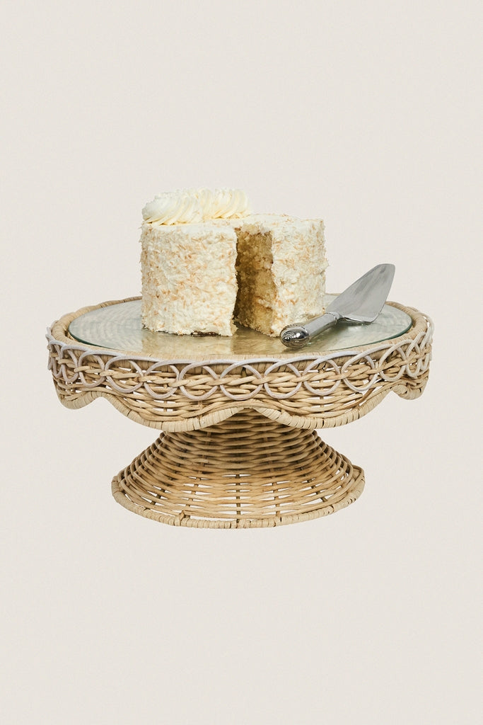 Whitewash Provence Rattan Cake Stand-Get Girly