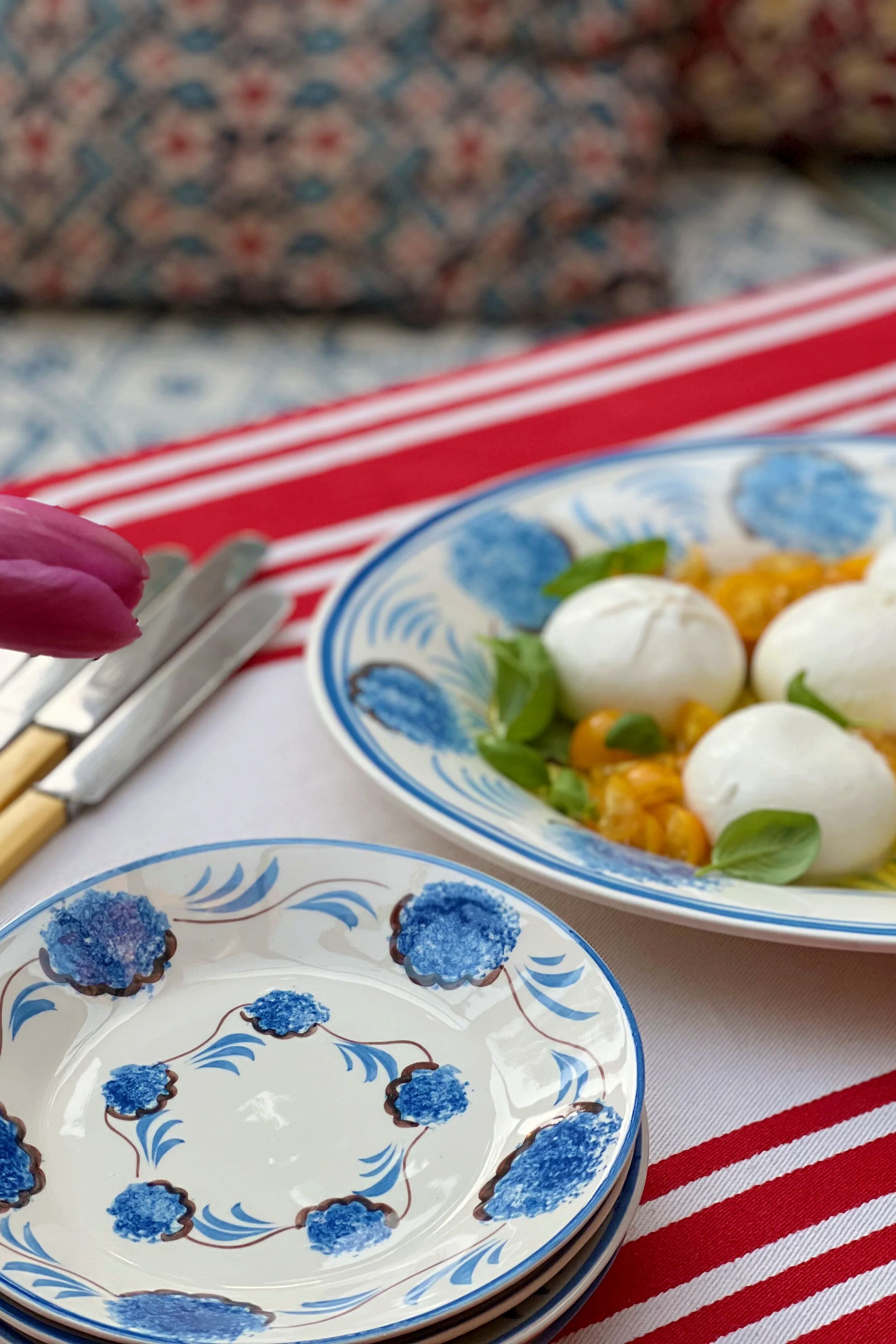 Blue Flower Dessert Plate-Get Girly