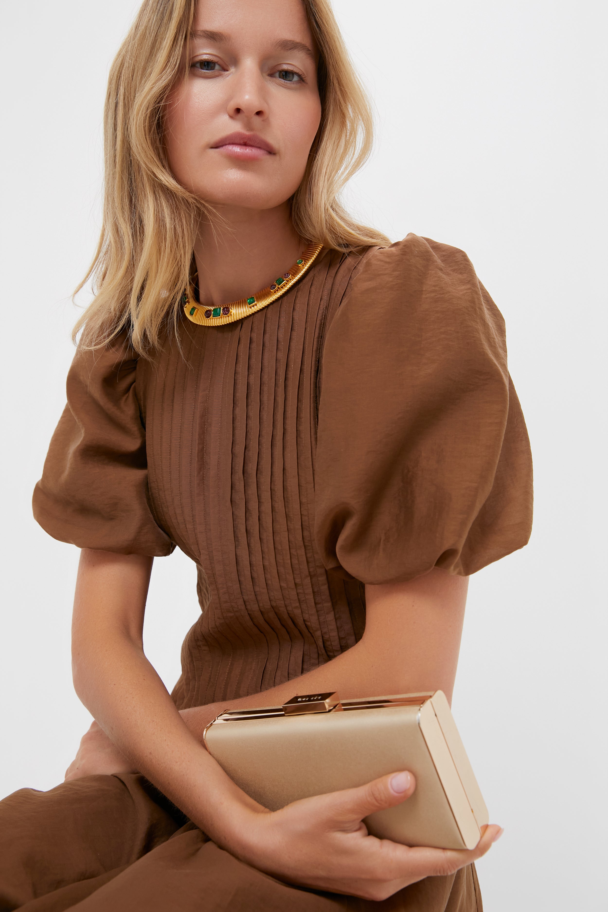 Toffee Nut Taffeta Mere Dress-Get Girly