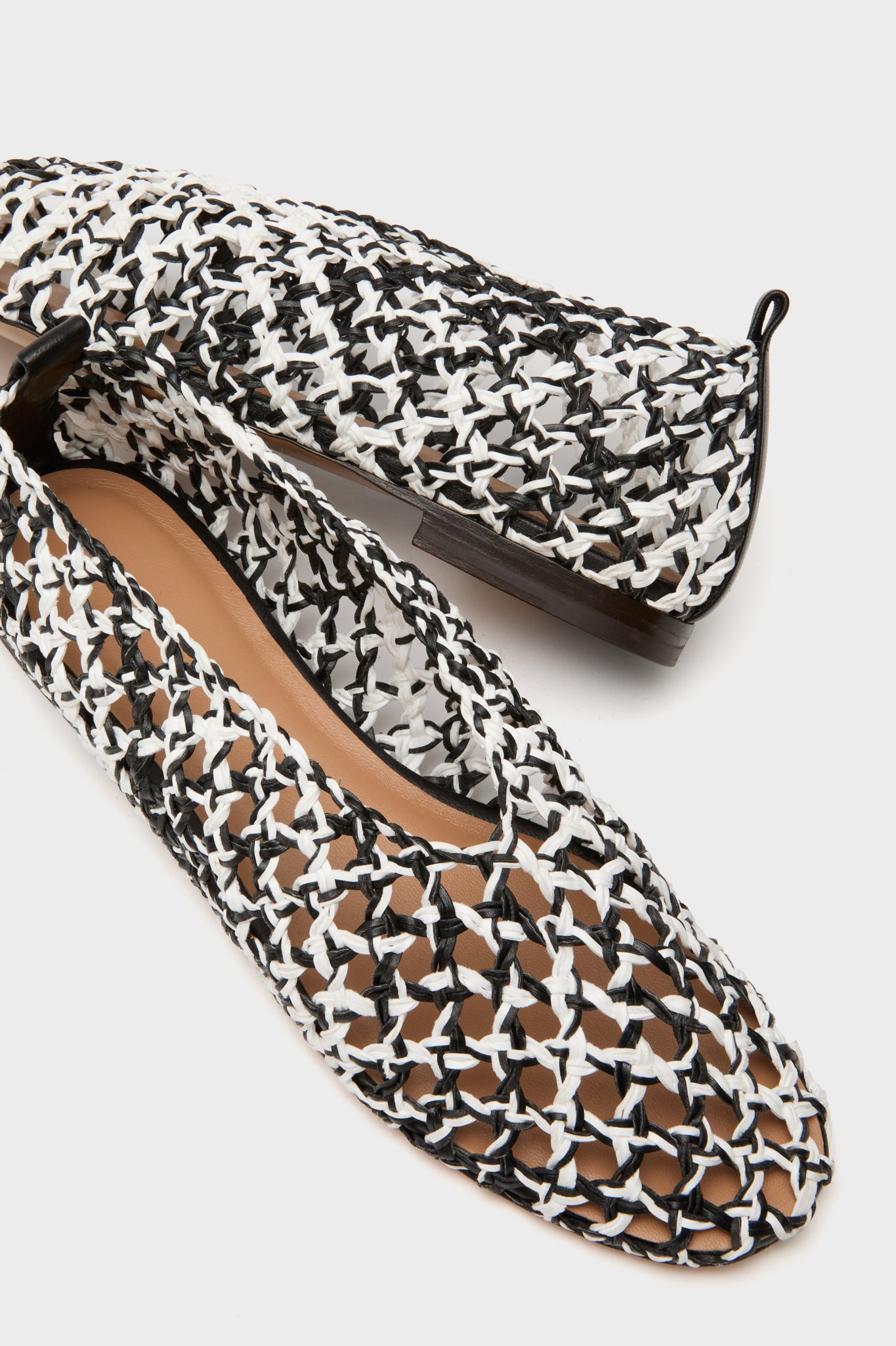 Black and White Woven Ballerina-Get Girly