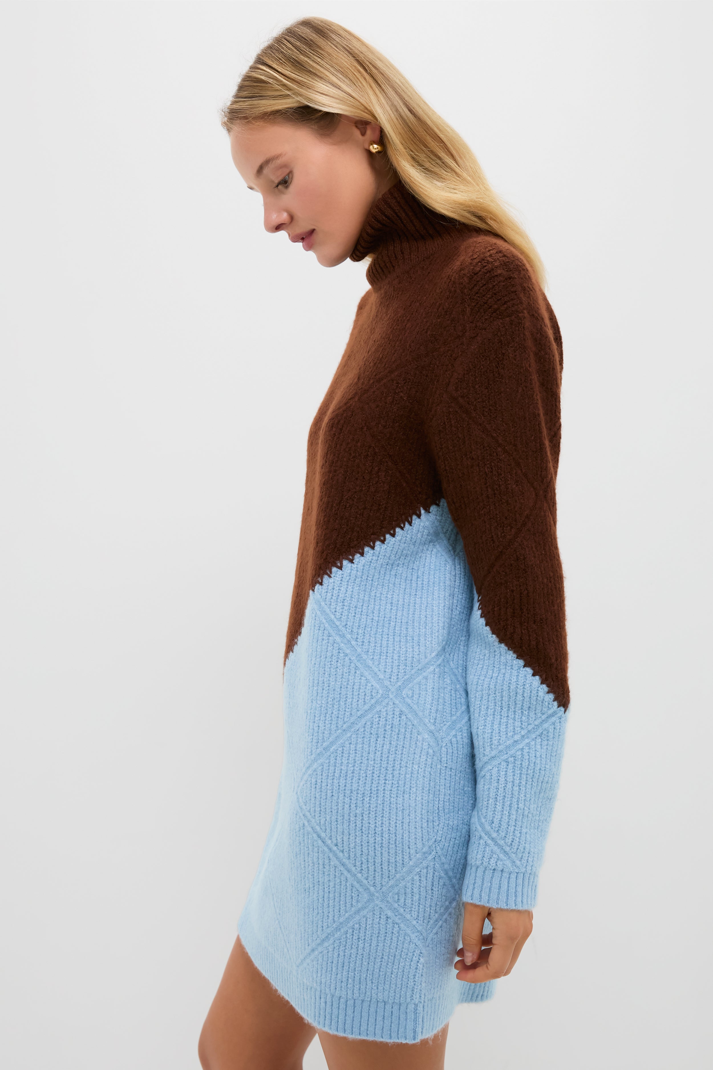 Ice & Chocolate Diamond Demi Sweater Dress-Get Girly