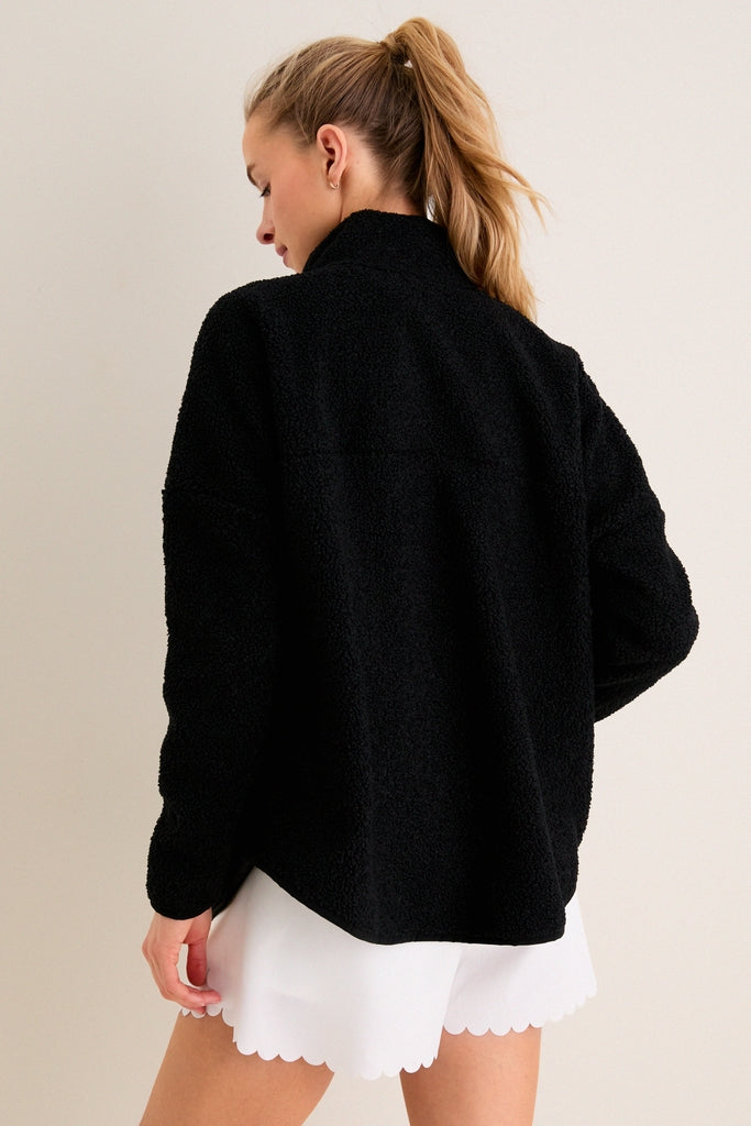 Black Fleece Cady Quarter Zip-Get Girly