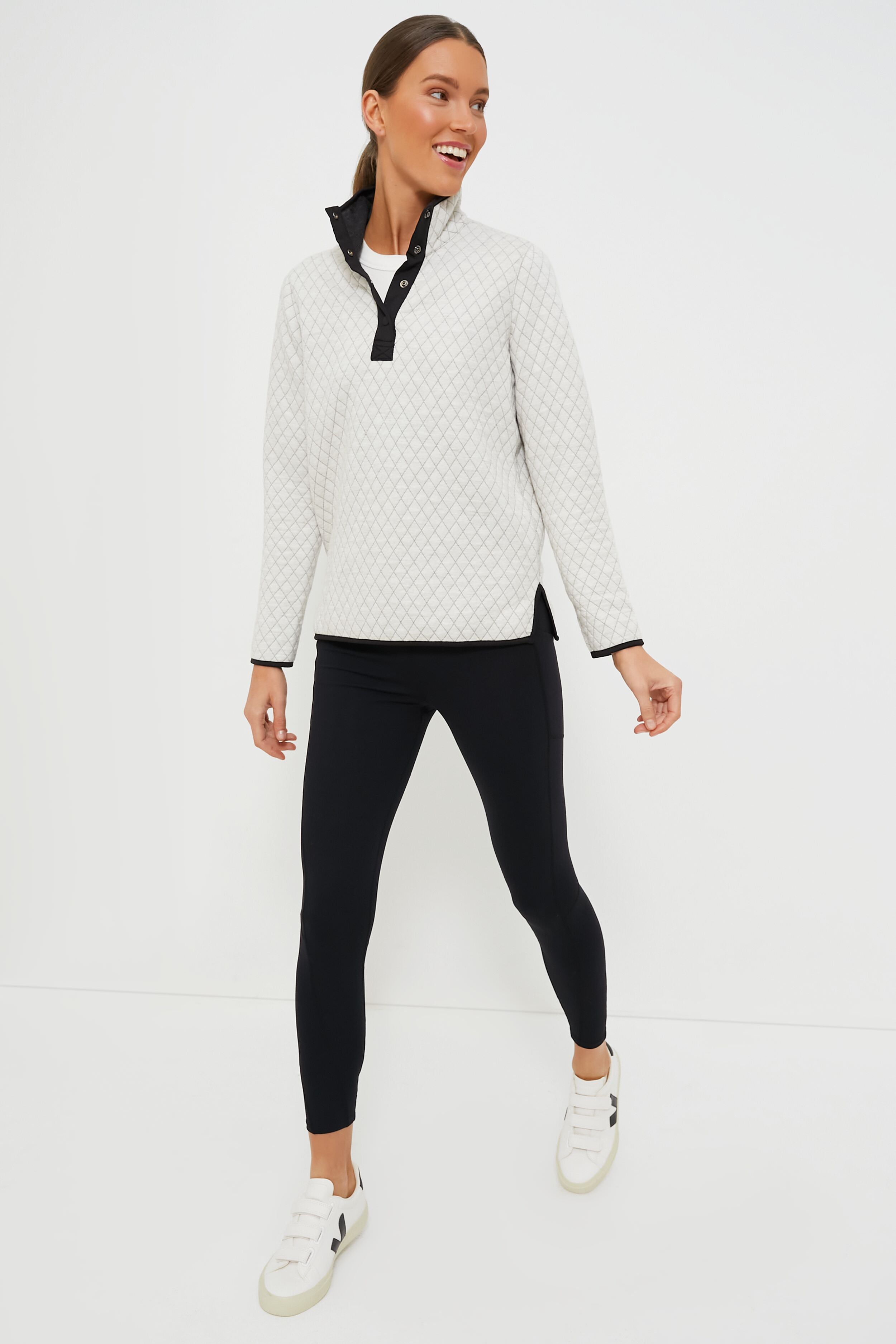 White and Black Corbet Reversible Pullover-Get Girly