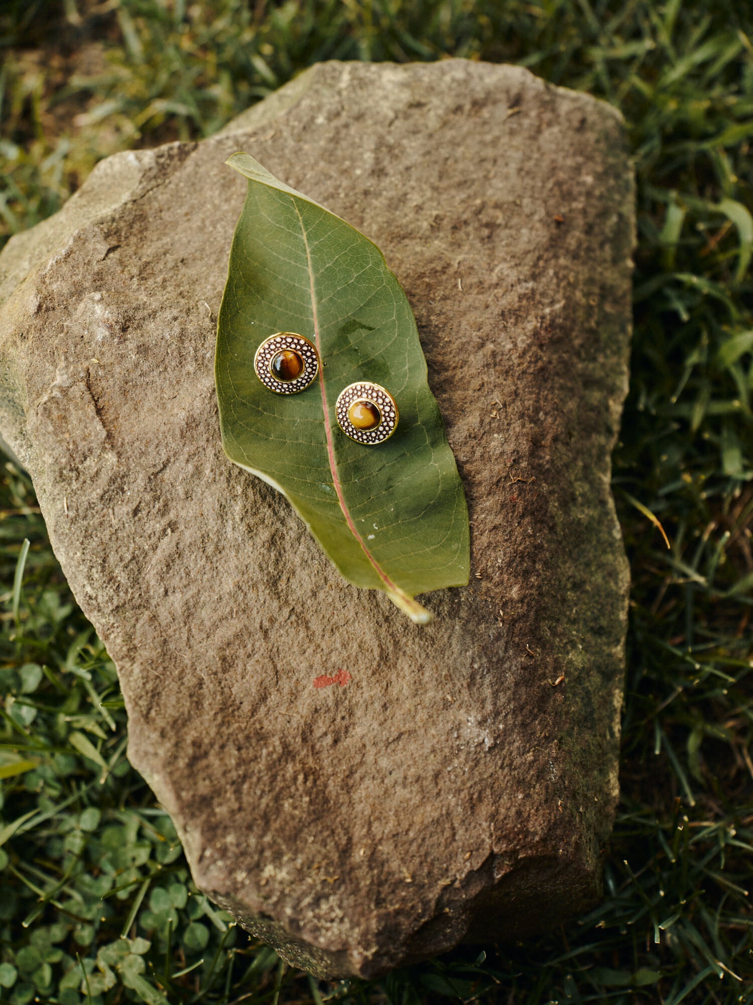 Tiger's Eye Emery Studs-Get Girly