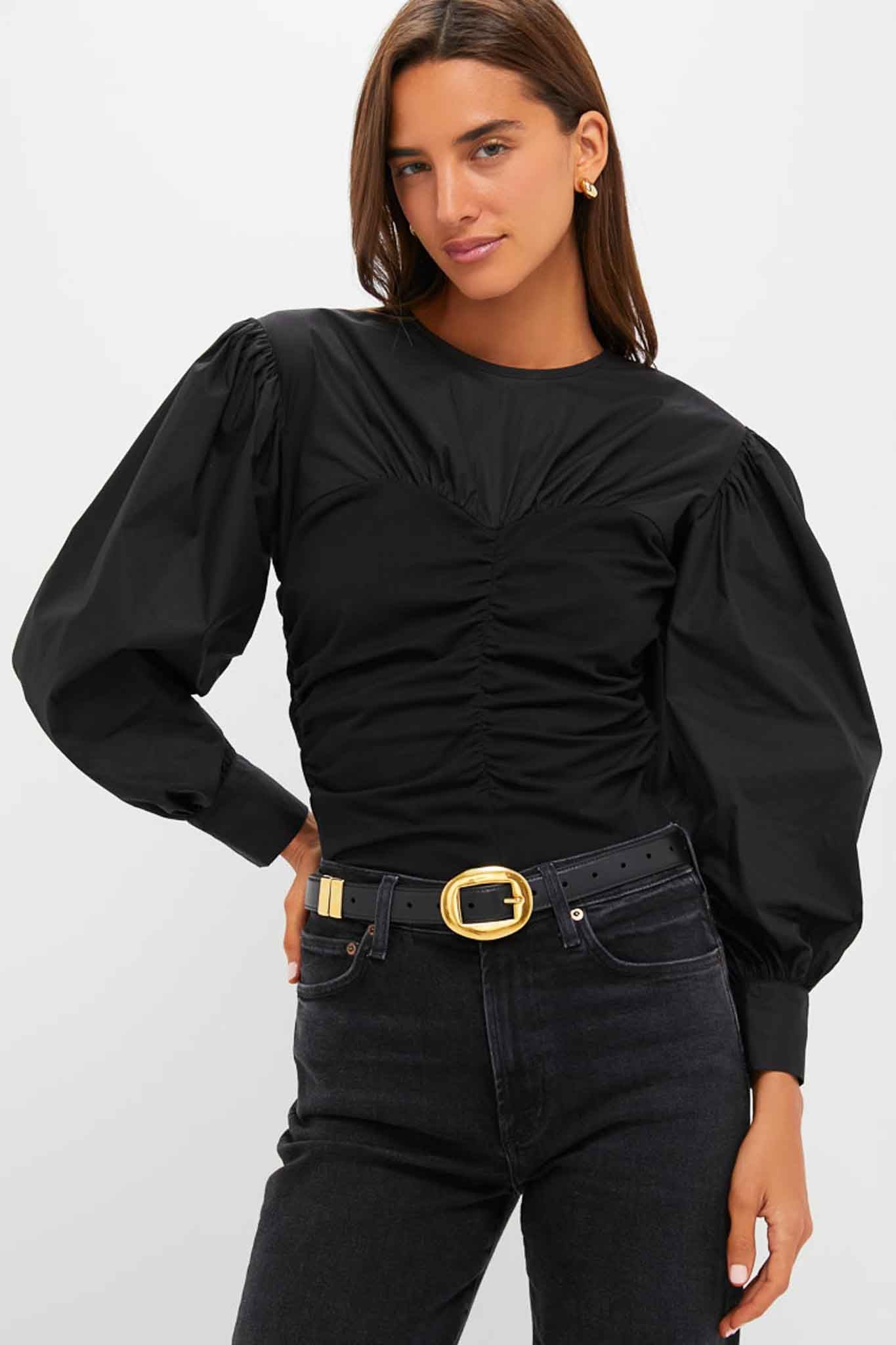 Black Mixed-Media Anita Blouse-Get Girly
