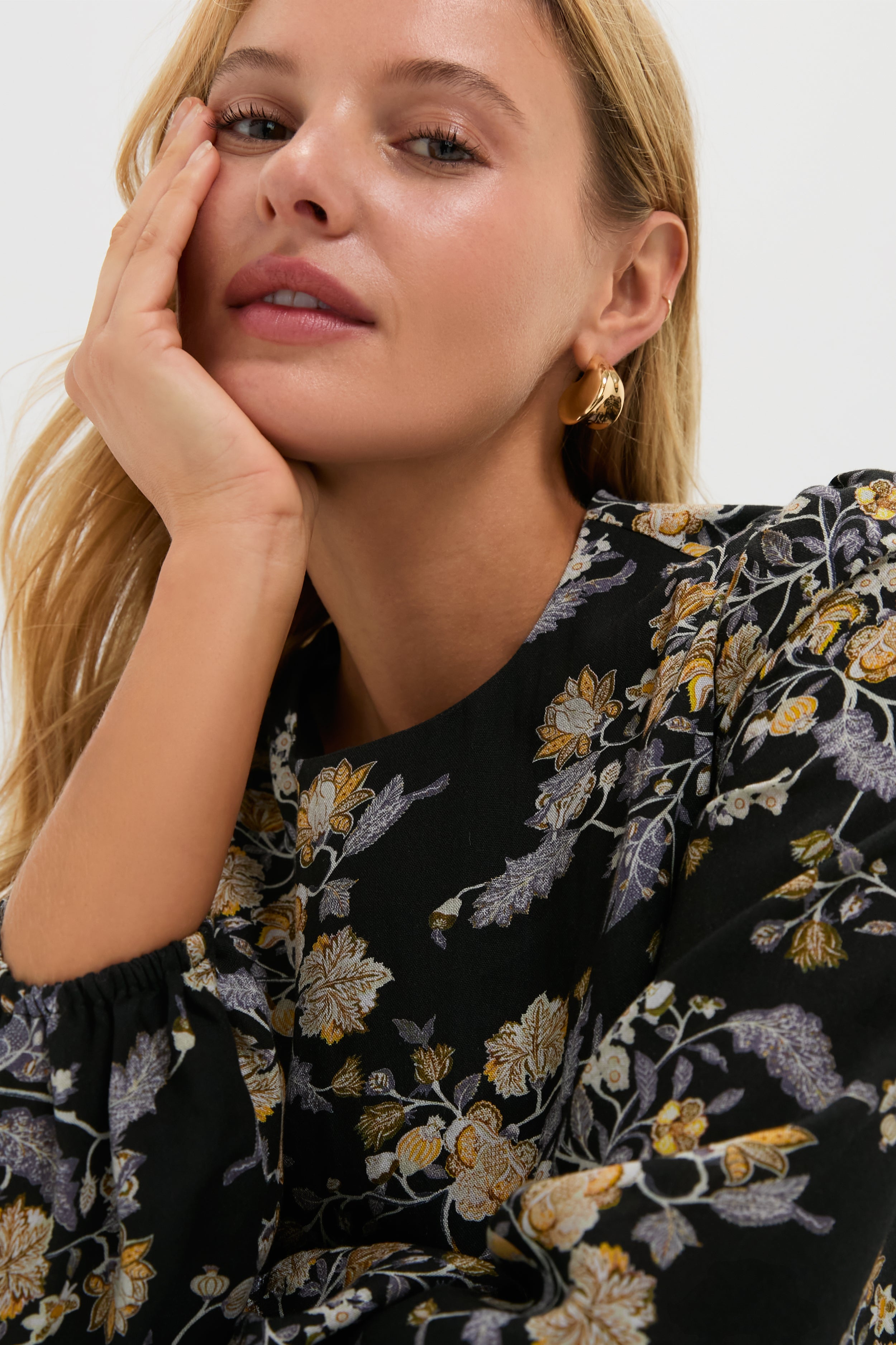 Black Multi Floral Sophia Mini Dress-Get Girly