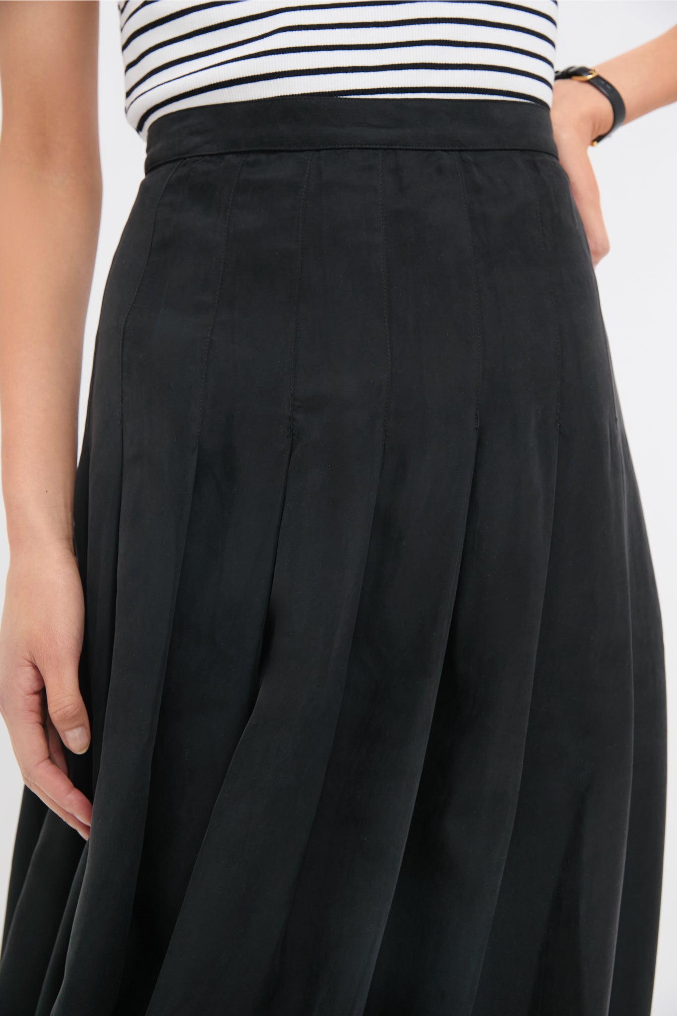 Black Atelier Pleated Maxi Skirt-Get Girly