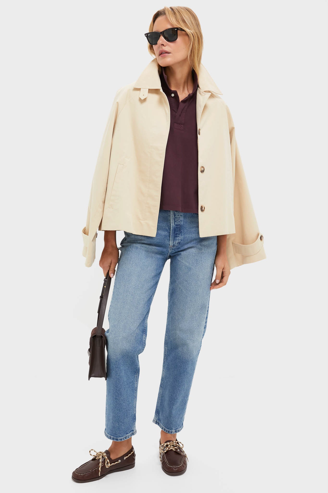 Winetasting Long Sleeve Pique Holmes Boyfriend Polo-Get Girly