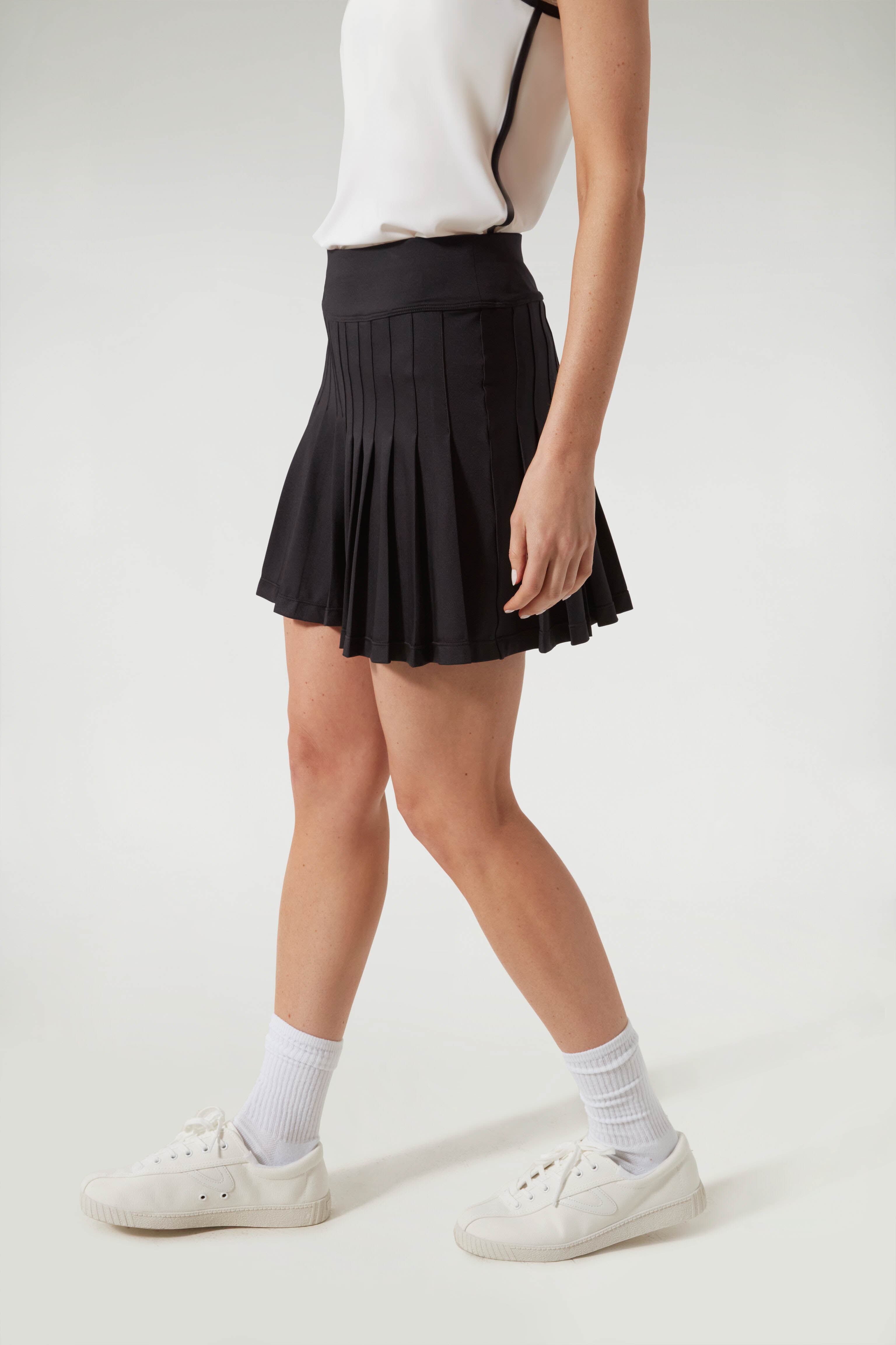 Black and White 15 Inch Williams Tennis Skirt-Get Girly