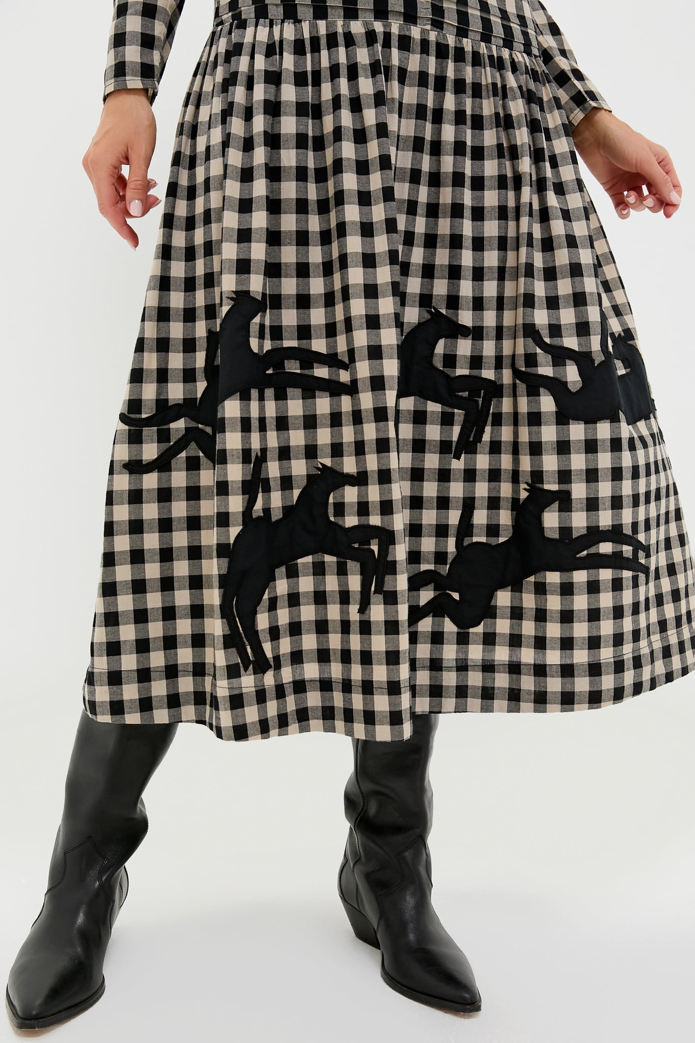 Black Plaid Malika Midi Dress-Get Girly