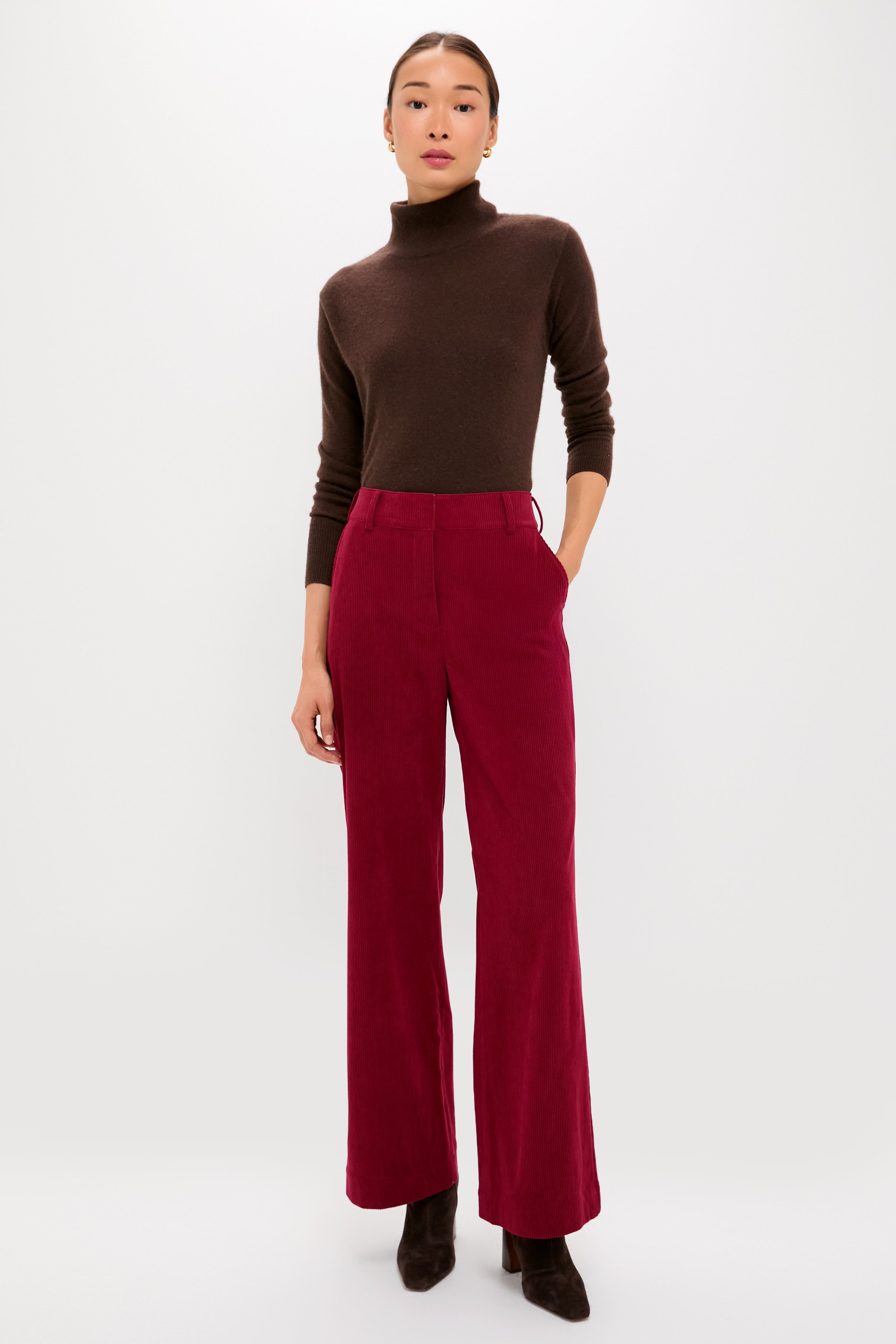 Winery Wide Wale Corduroy Hunter Pants-Get Girly