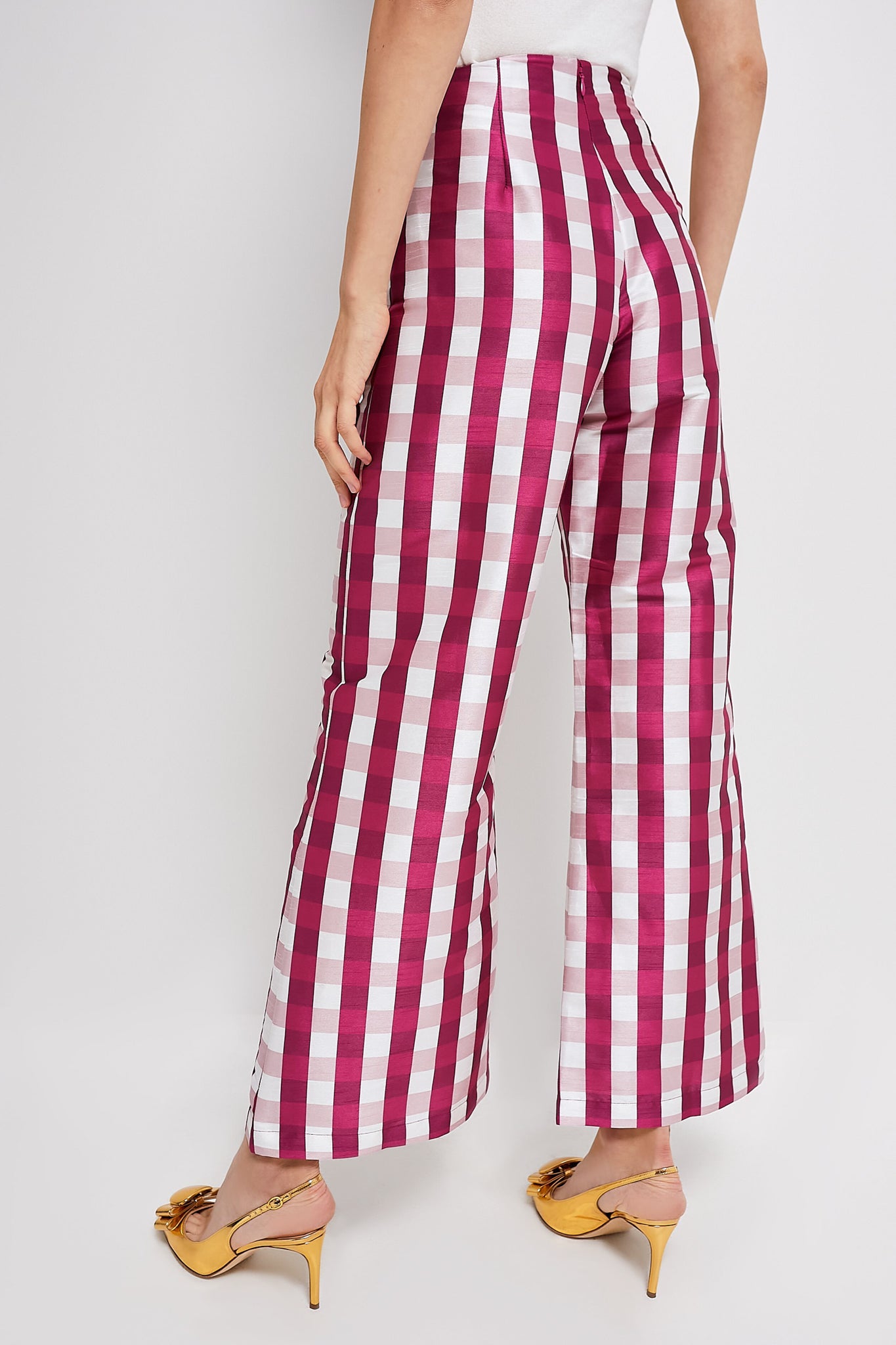 Wine Gingham Libby Pant-Get Girly