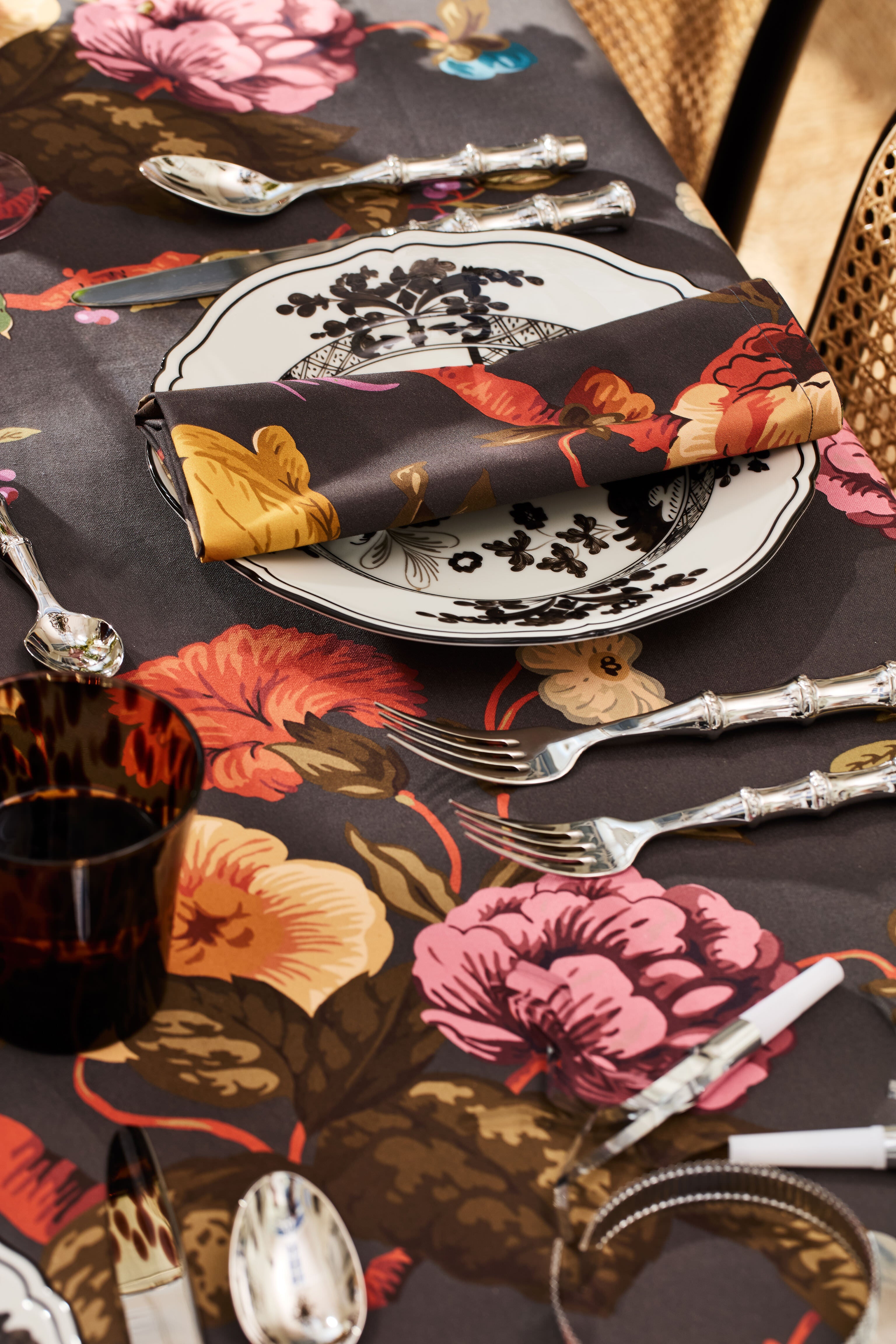 Baroque Floral Tablecloth-Get Girly
