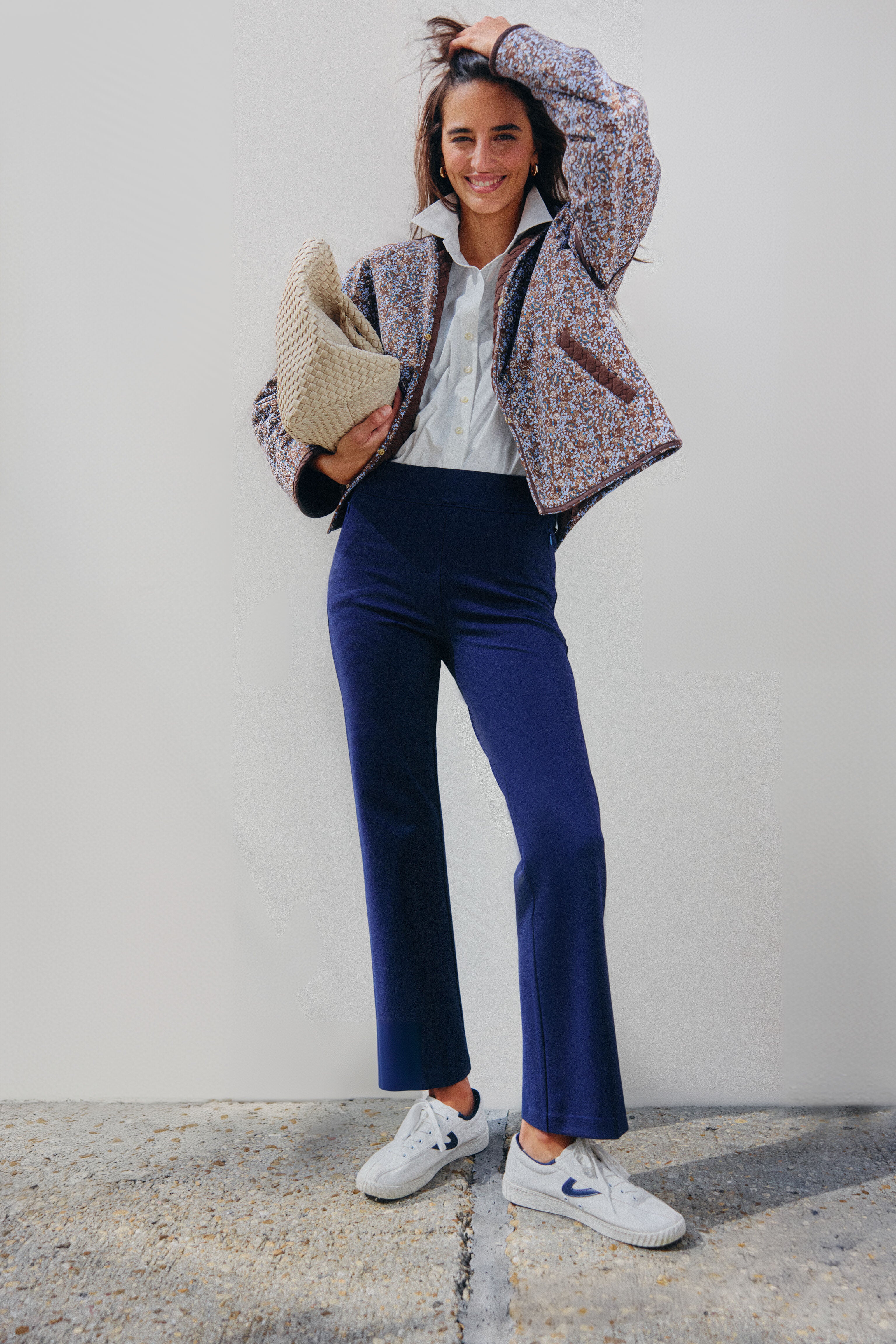 Navy 28 Inch Compression September Pant-Get Girly