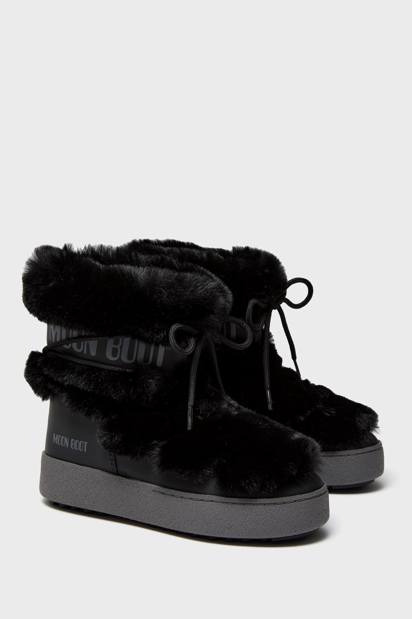 Black LTrack Faux Fur Boots-Get Girly