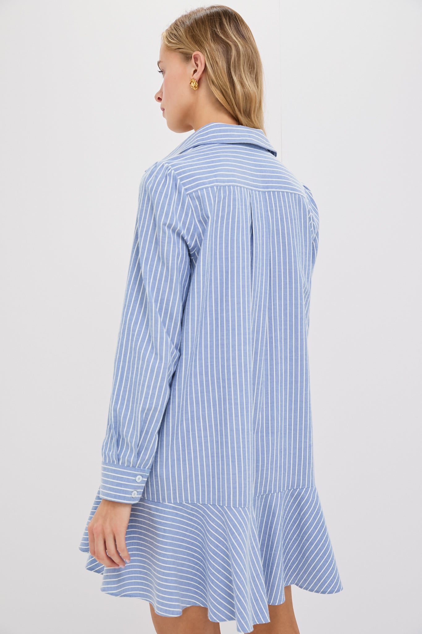 Blue Stripe Callahan Shirt Dress-Get Girly